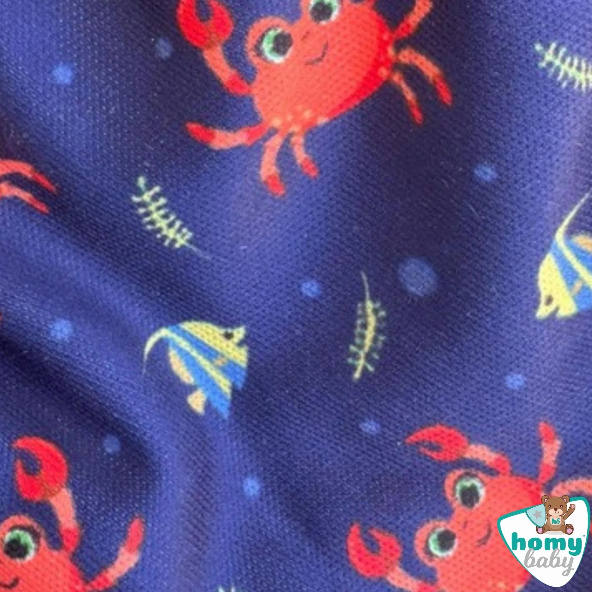 HOMYBABY Maillots de Bain Couches Lavables Réutilisables Bébé – Culotte de Bain Dès 6 Mois – Couche de Bain Bébé Lavable – Culotte d’Apprentissage Natation (Crabes, 24 mois)
