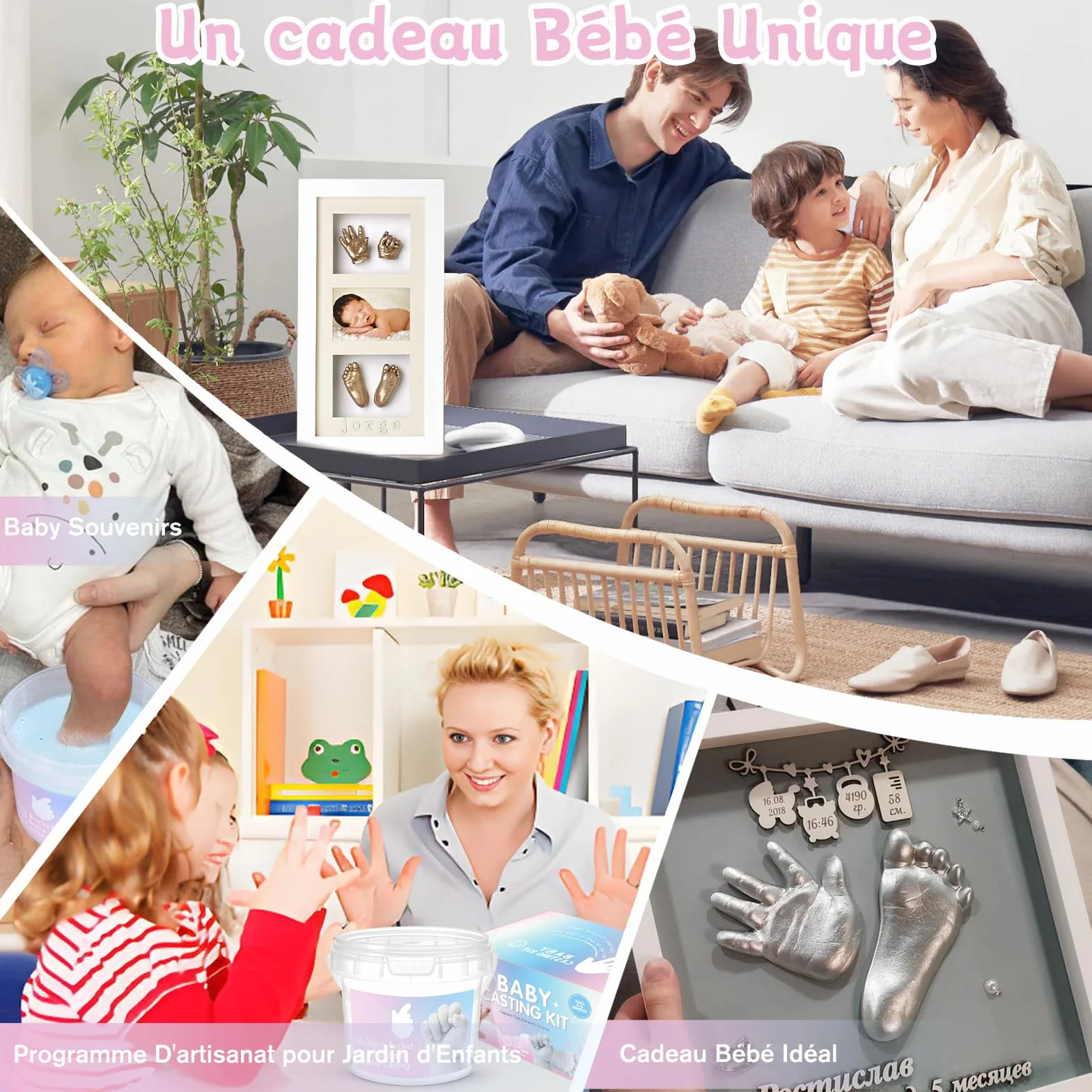 Taricor Kit de Moulage de Main Empreinte Bebe 3D Non Toxique avec Alginate et Poudre de Moulage