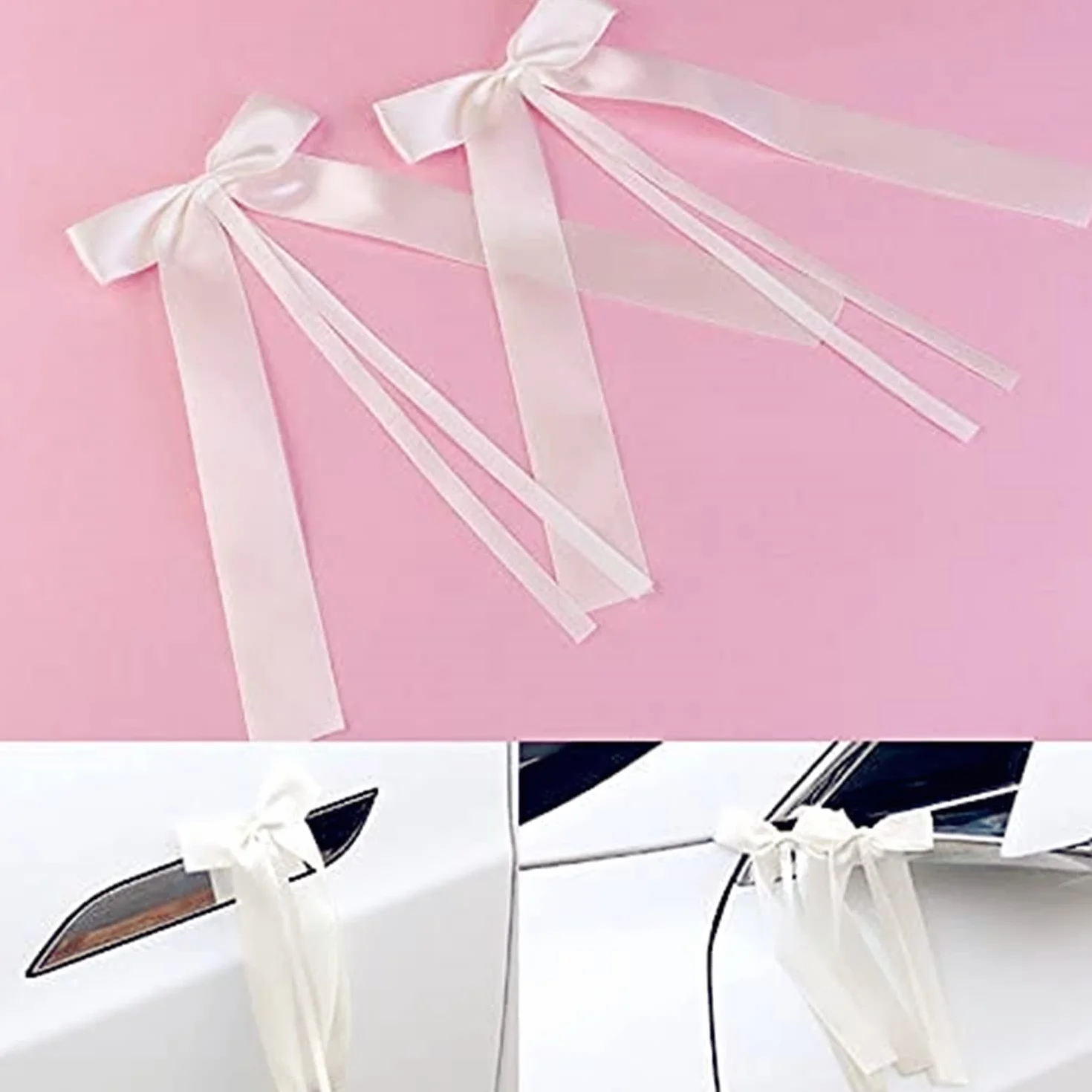 LATRAT 100 Pièces Nœuds Satin Décoration Mariage Ivoire Blanc