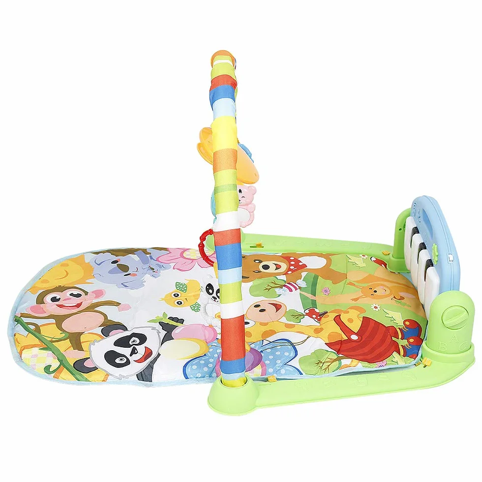 Tapis d'éveil Bébé avec Musique et Lumières, Jouets éducatifs pour 0-26 Mois, Salle de Gym Piano avec Jouets Suspendus