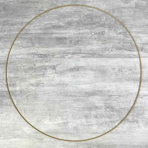 Lealoo Grand Cercle XXL métallique doré diam. 80 cm Anneau epoxy Or Attrape rêves