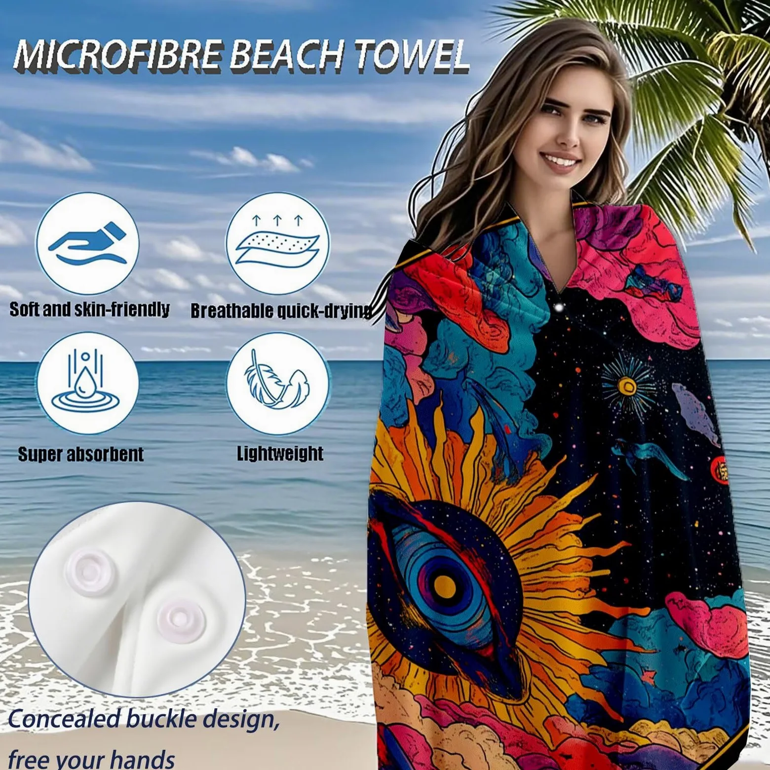 Serviette de Plage XXL 90x200,Abstrait Serviette Plage Microfibre avec Séchage Rapide, Anti-Sable, Absorbante Fonction Design pour Vacances Piscine Pique-Nique Voyages Yoga, Cadeau Femme Q-725