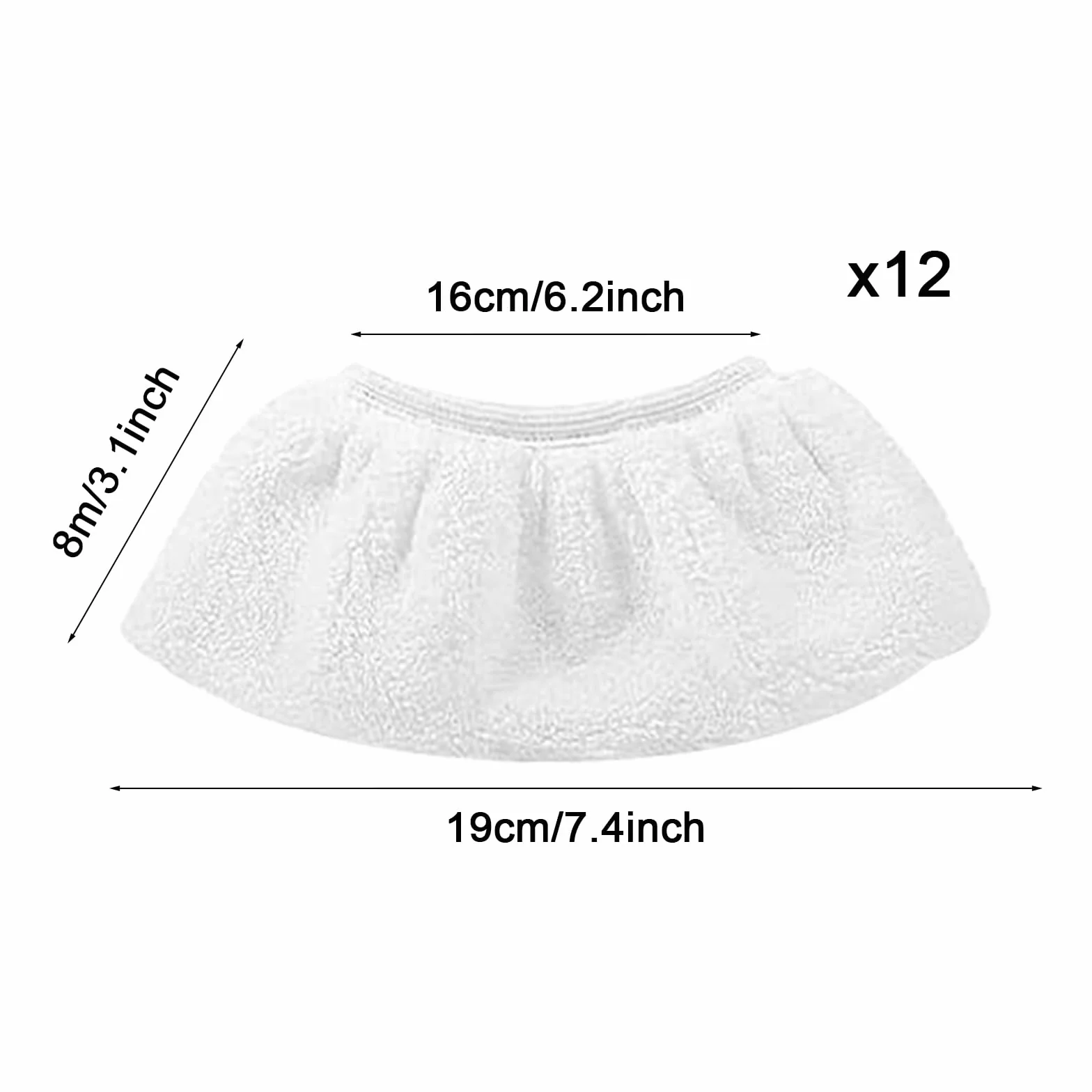 Bonnettes Microfibre Lingettes Blanc Accessoire Nettoyeur Vapeur 12Pcs