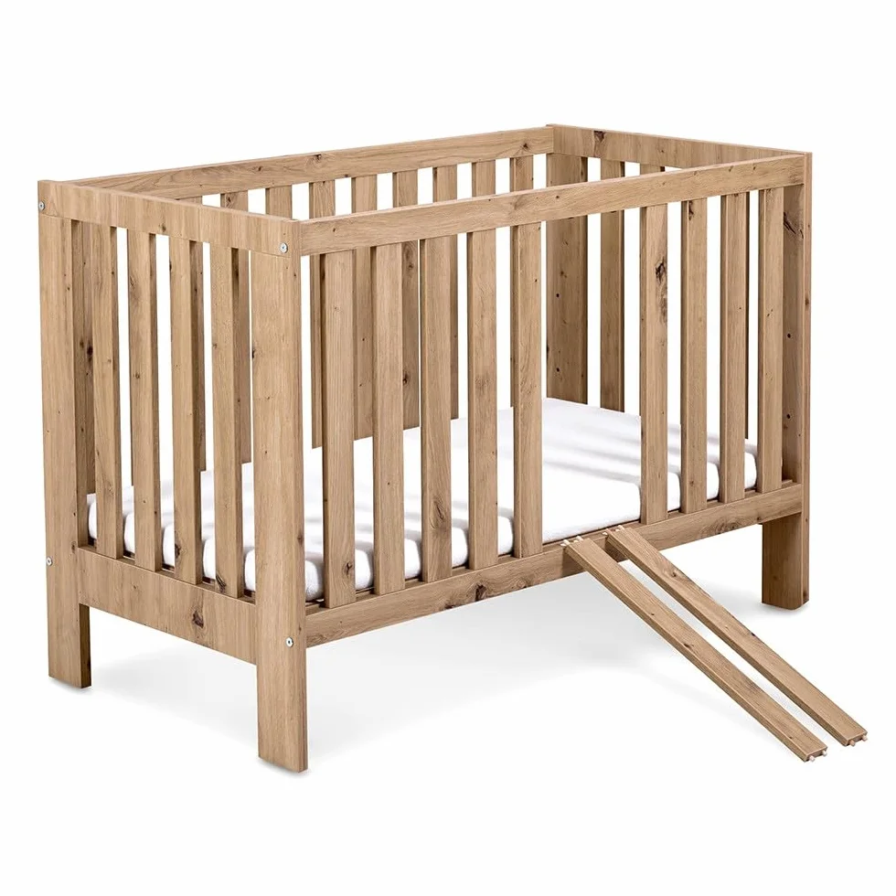 Mon Mobilier Design Amelia II Ensemble bébé Commode à Langer et lit évolutif 120x60 Chêne