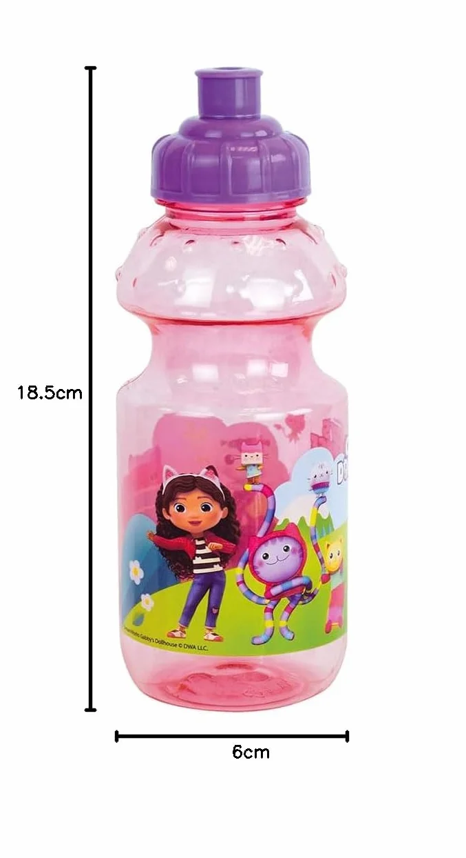 FUN HOUSE GABBY ET LA MAISON MAGIQUE GOURDE BOUTEILLE REUTILISABLE 350 ML POUR ENFANT, Rose