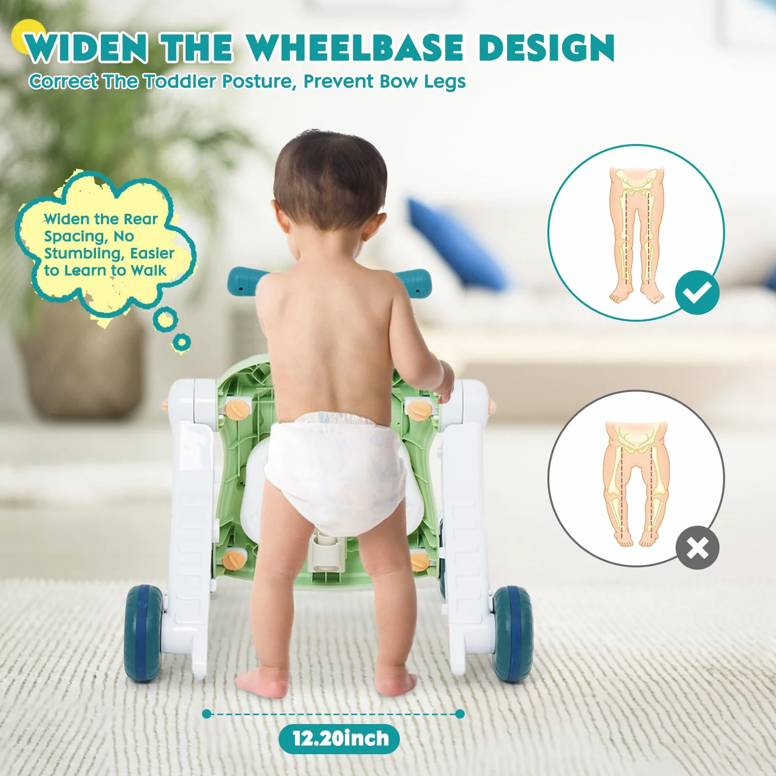 Trotteur Bébé 6 en 1 Multifonctionnel avec Musique et Table d'Activité d'Éveil