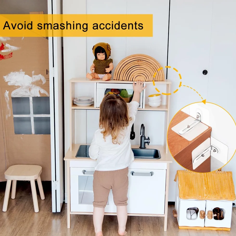 Kit Anti-Basculement Meuble 6 Paquets Adhésifs Sécurité Enfants Animaux