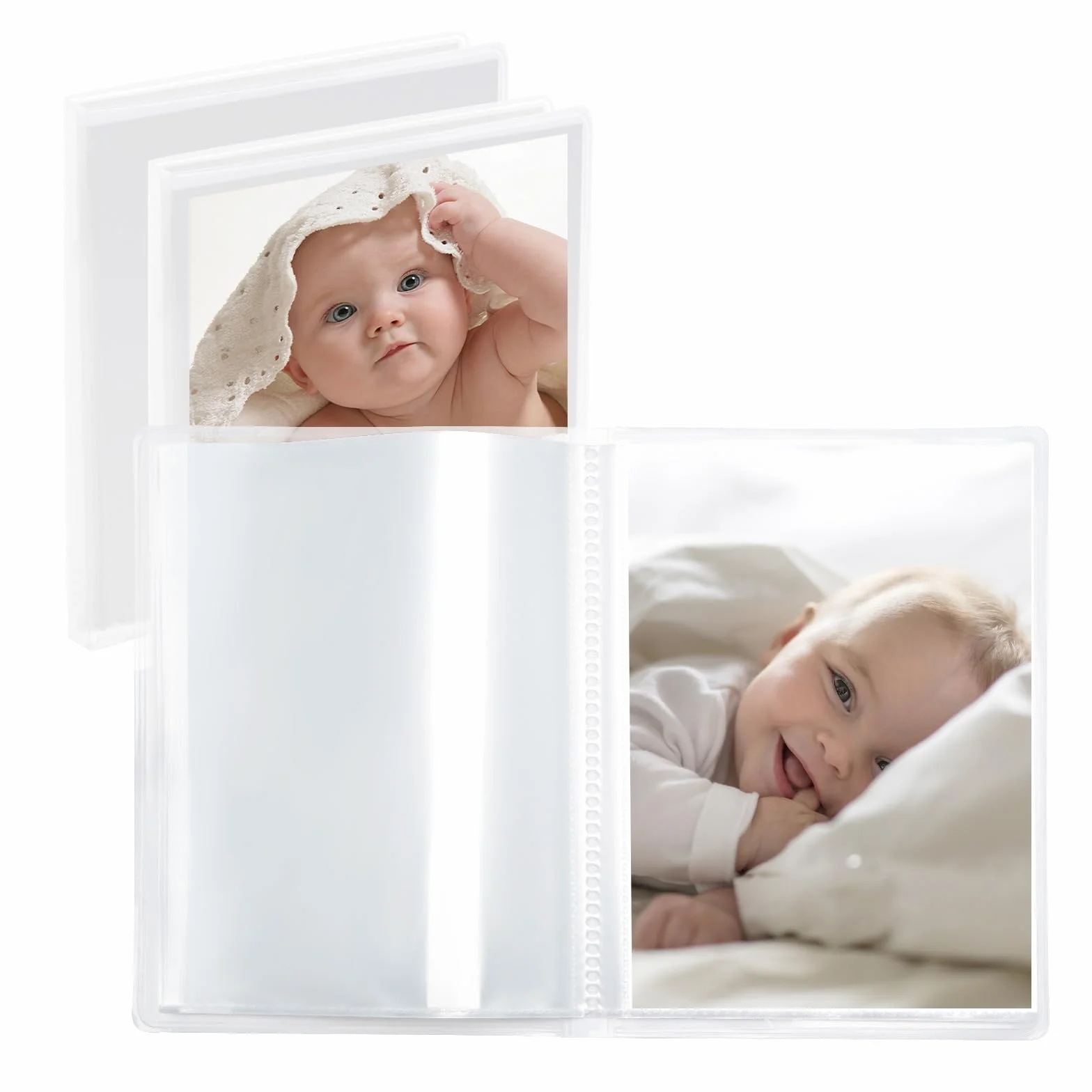 Vienrose Petit Album Photo 10x15 3 Livres Photos Bébé 52 Pochettes Couverture Personnalisable Transparent