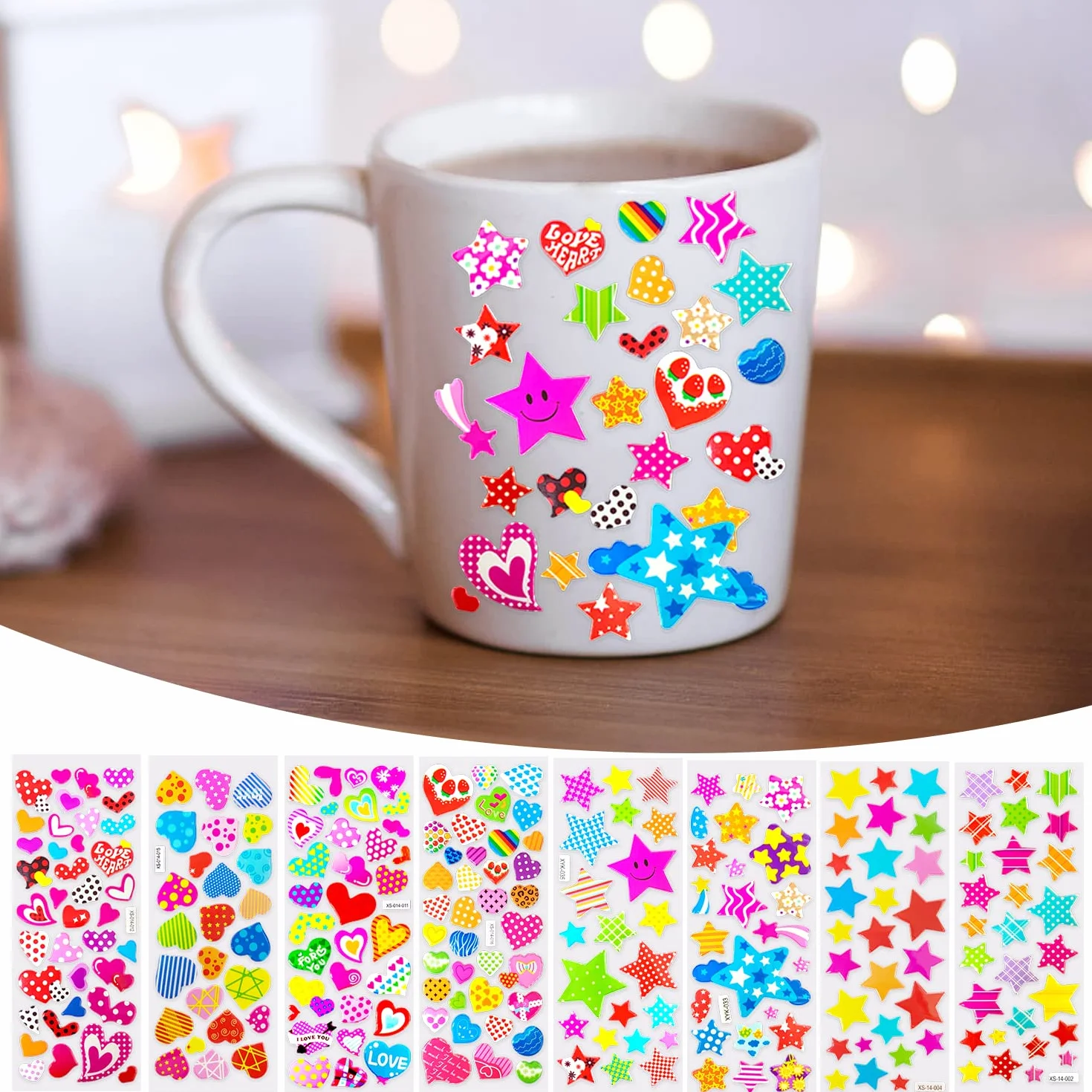 OWill 1000+ Gommettes Enfants 3D Autocollant 40 Feuilles Autocollants Animaux Dinosaures Fruits Camions Étoiles