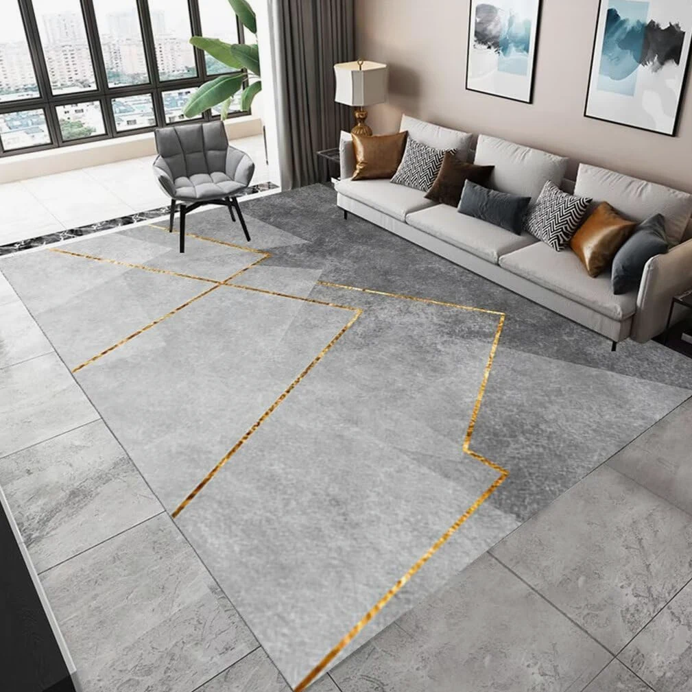 Tapis Chambre Garcon Tapis Lavable En Machine Pour Salon Tapis D'Intérieur Rectangulaire Gris Pour Une Marche Confortable Et Antidérapant Tapis Et Moquettes De Chambre À Coucher 120X180Cm 3Ft 11.2''X5