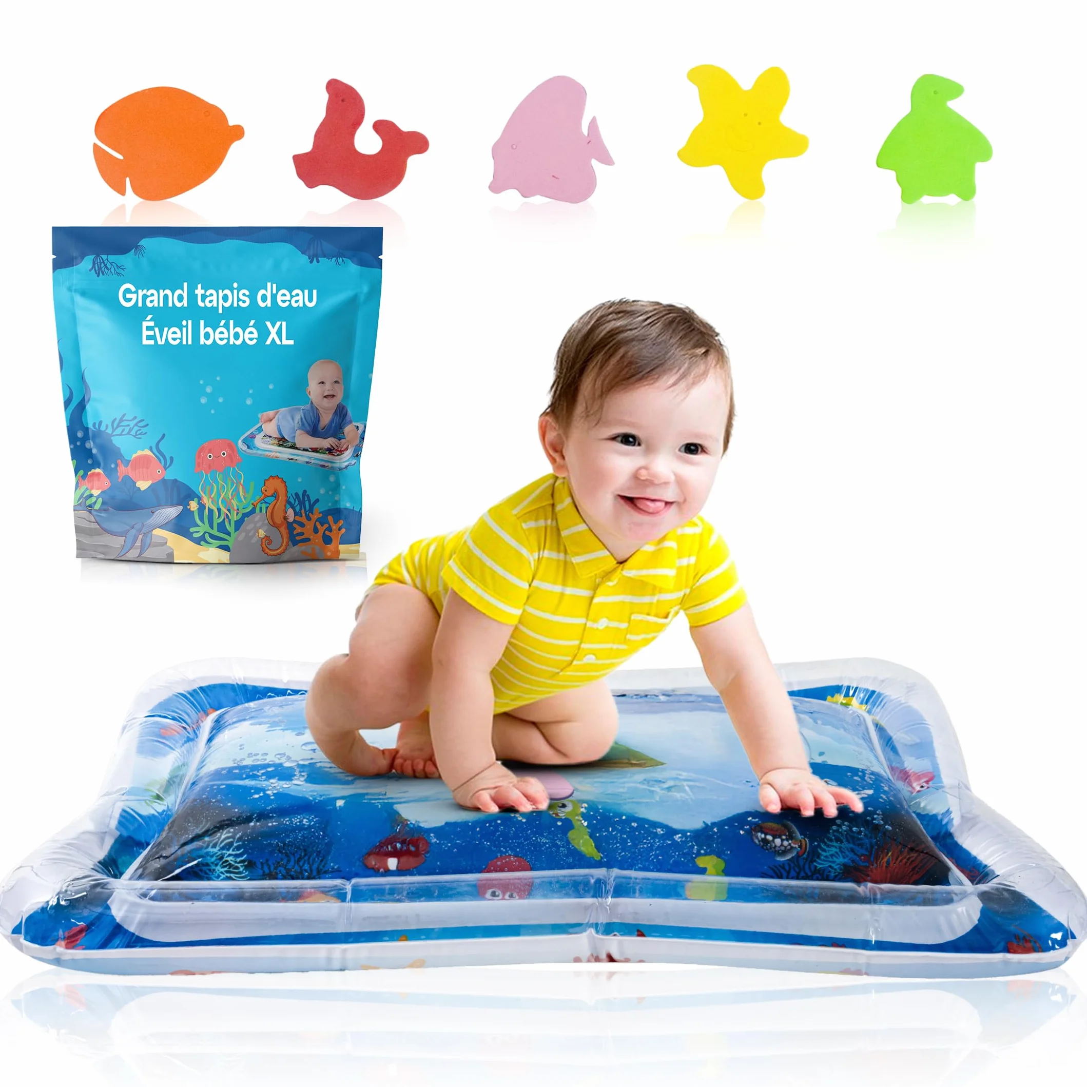Tapis Eau Bebe Eveil Aquarium Bebe Gonflable Tapis Sensoriel Motricite 76x95cm