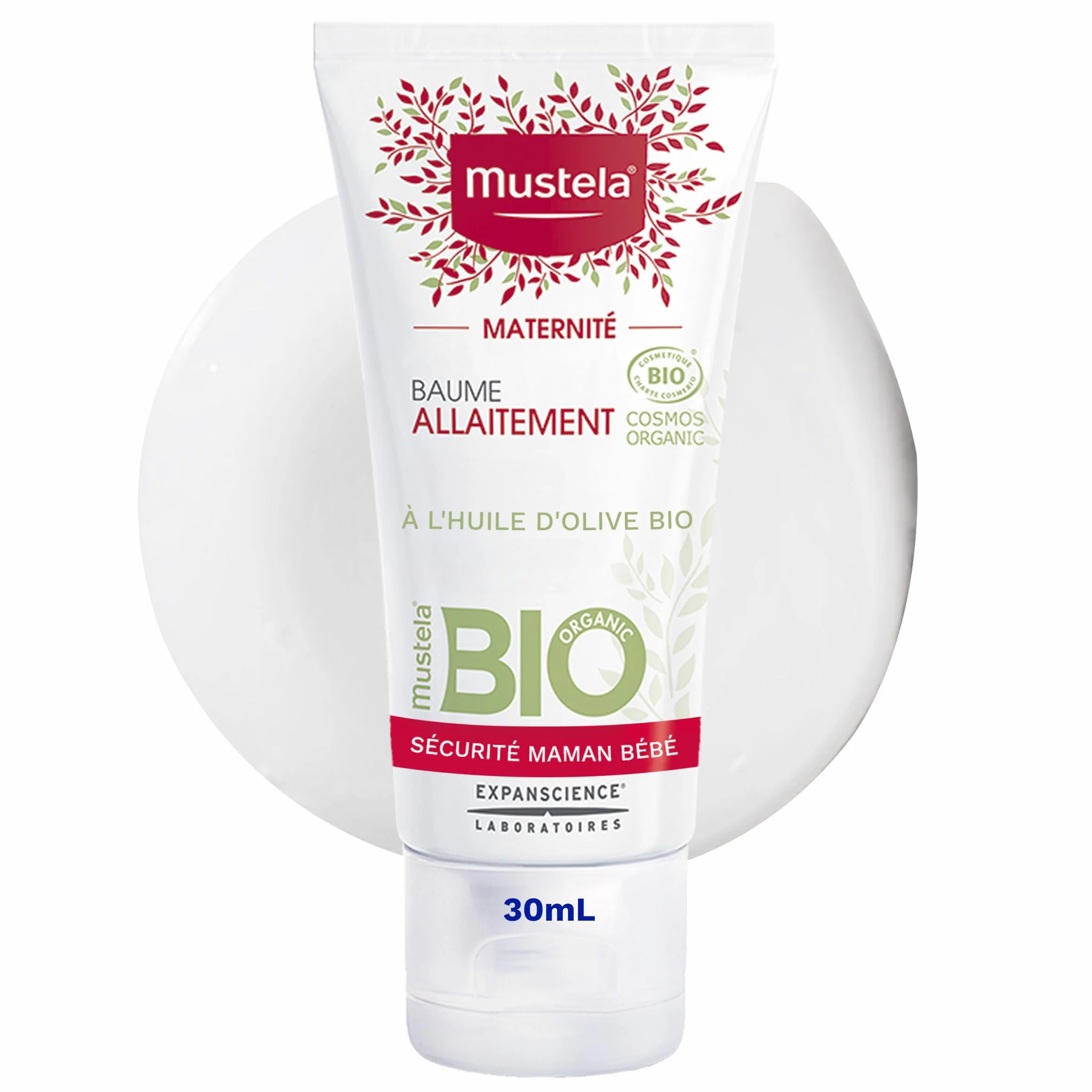 Mustela Baume Allaitement Huile d'Olive Bio Protection Mamelon Soulage Inconforts Grossesse 100% Ingrédients Naturels