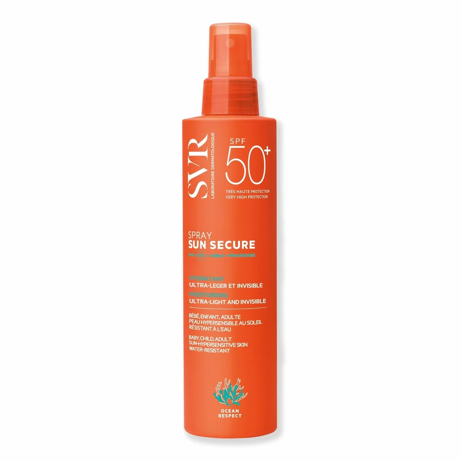 LABORATOIRE SVR Brume Solaire SPF 50 Peau Sensible Protection Haute Toucher Sec Fini Invisible 200 mL Lot De 2