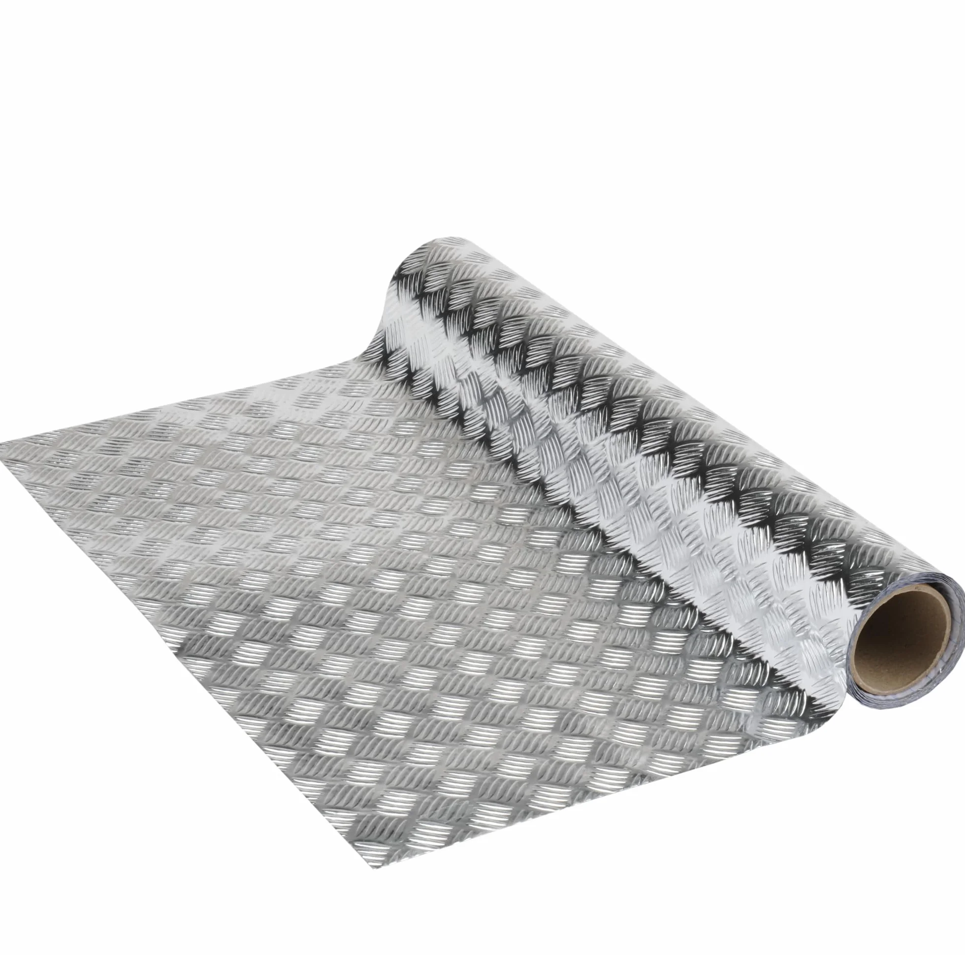Venilia film adhésif effet industriel 45x150 cm, autocollant brillant métal strié pour meuble cuisine armoire porte argent