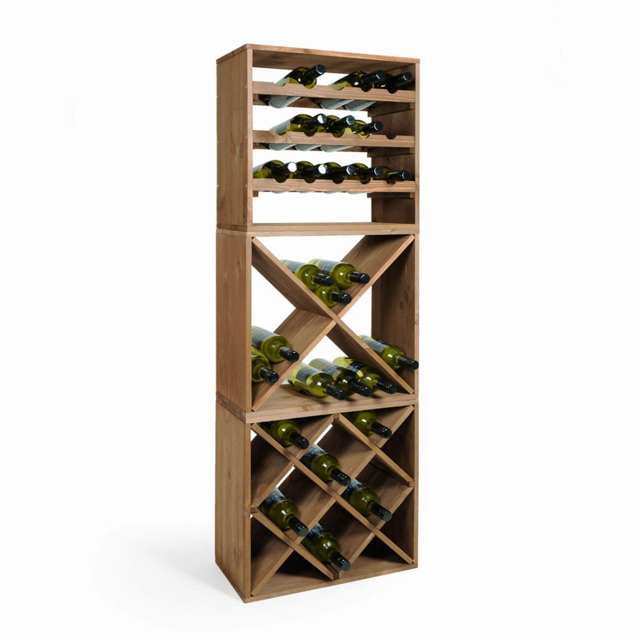 Système d'étagère à vin CUBE 50 tobacco module 4 standard - H50 x L50 x P25 cm