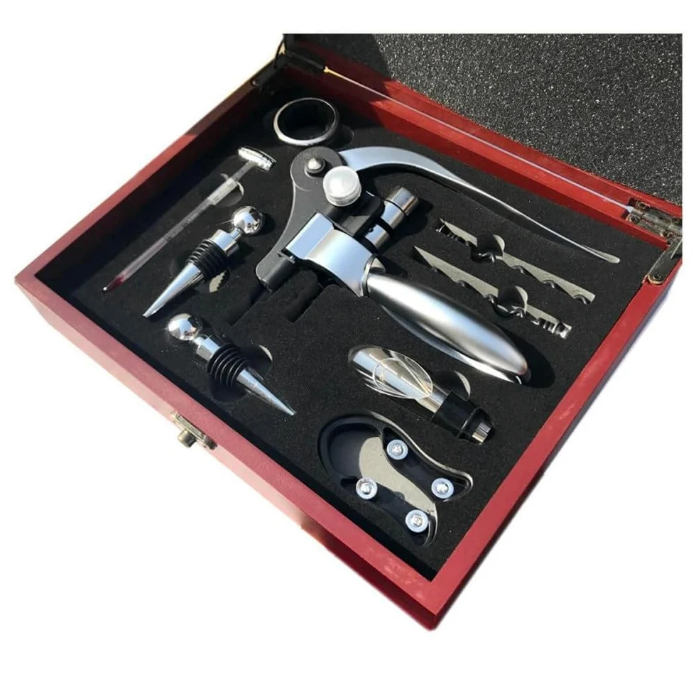 Coffret accessoires à vin luxe 9 pièces -