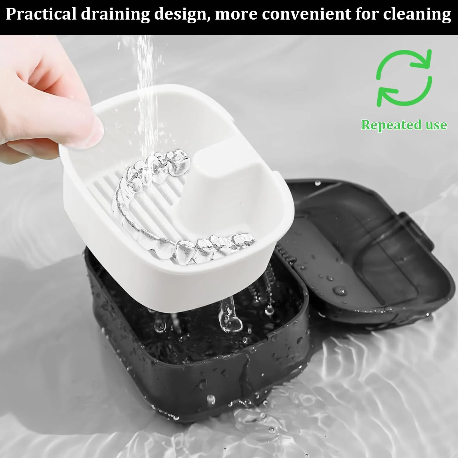 Etui Pour Appareil Dentaire Boîte De Rangement Avec Panier Portable Boîte Orthodontique 2 Pièces