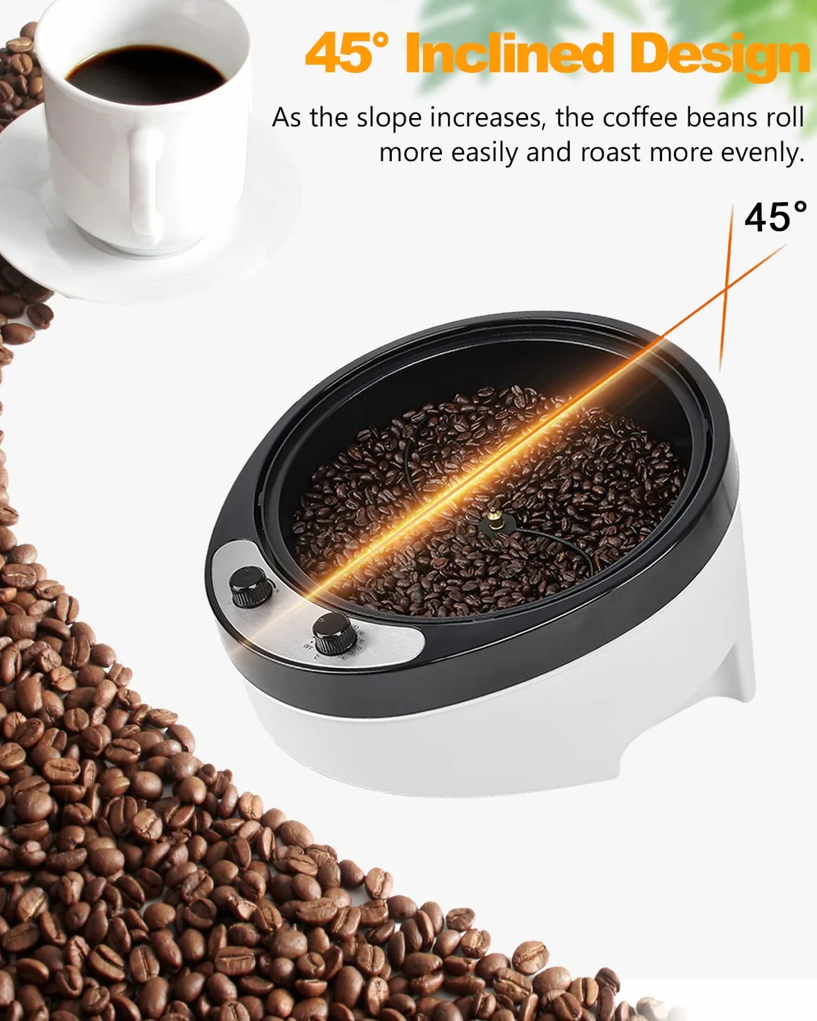 Torréfacteur de Café 800g 1200W 0-240℃ Machine à Torréfier Maison