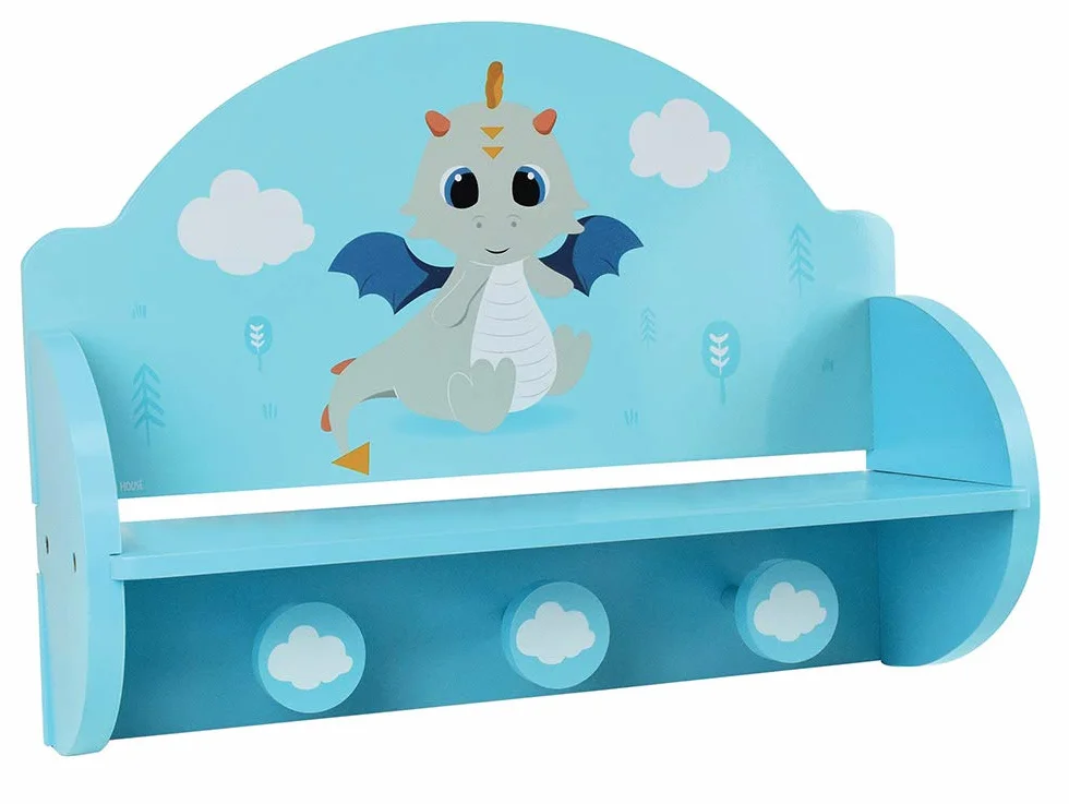 FUN HOUSE Leon Le Dragon Etagère Porte Manteau Enfant 33 x 45 x 14 cm
