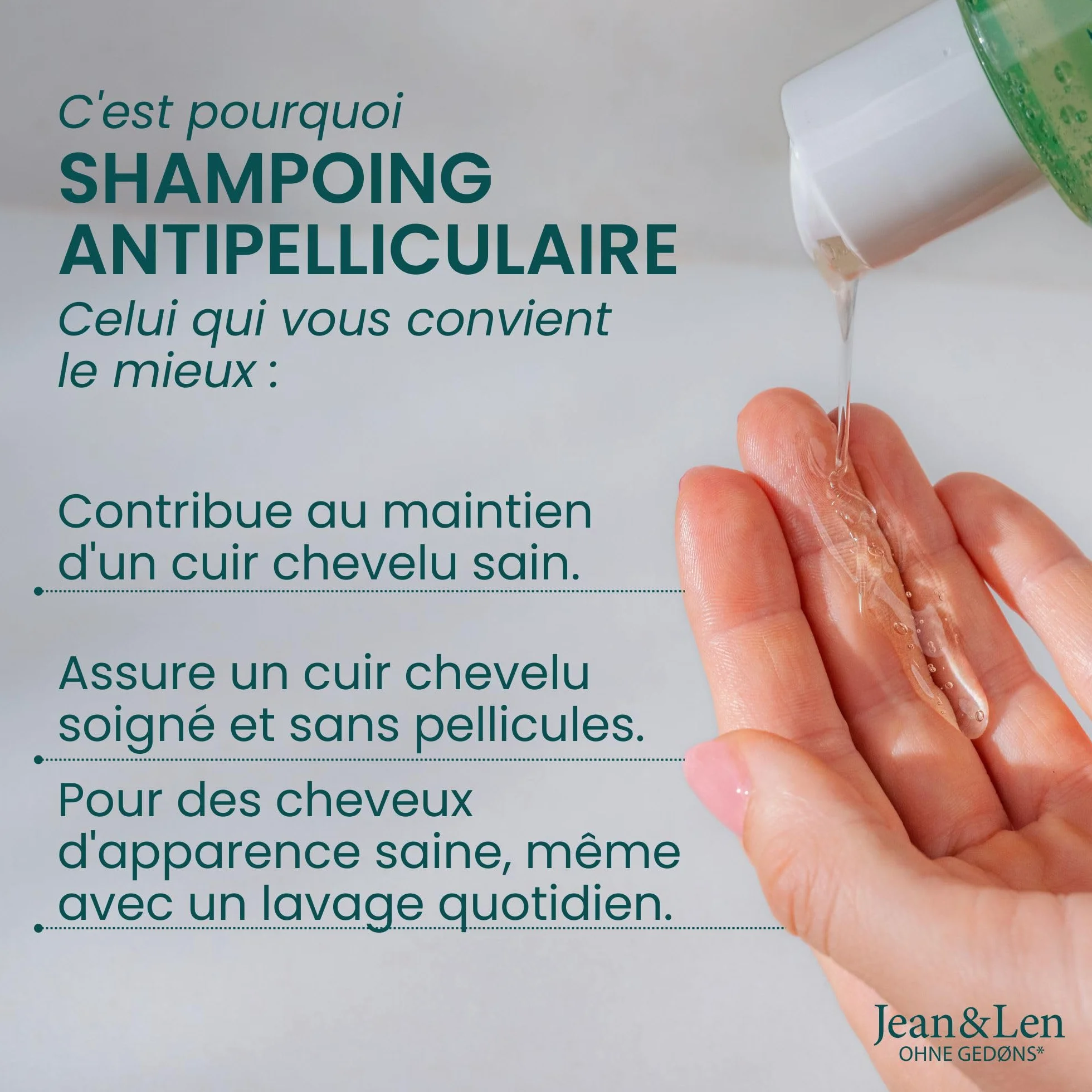 Jean & Len Shampooing antipelliculaire Thym & Menthe 300 ml