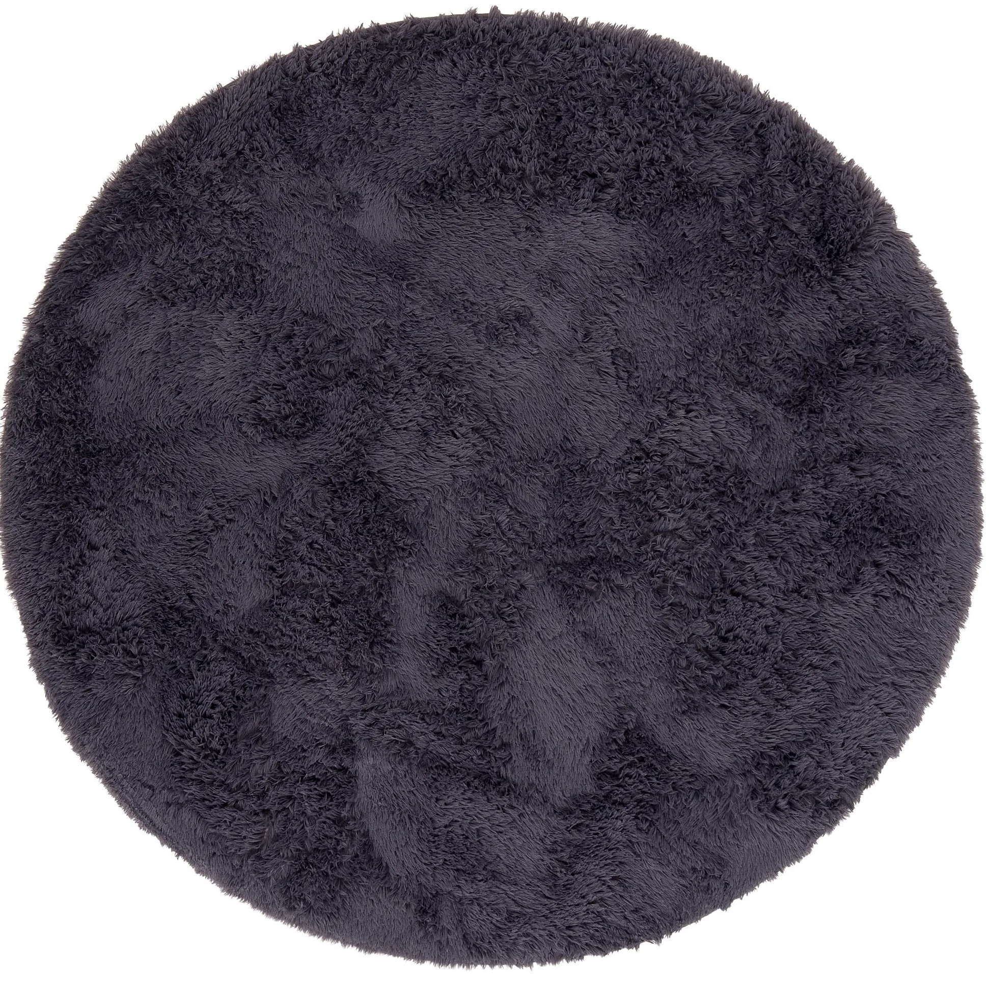 Pergamon Tapis Shaggy Fluffy Rond Anthracite – Tapis à Poils Longs Extra Doux, Tapis de Salon Moderne, Moelleux et Facile d’Entretien
