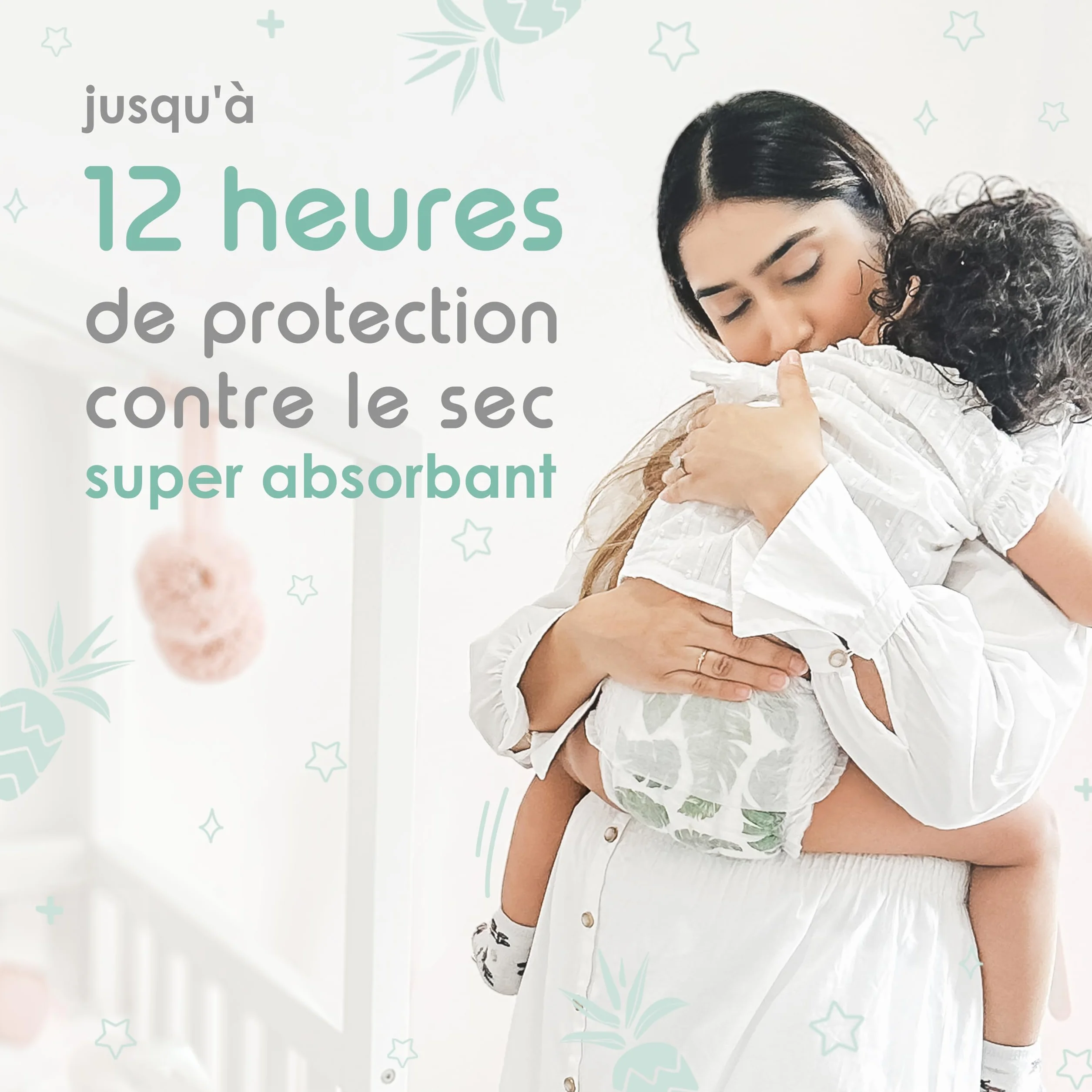 PureBorn Couches Culottes Taille 7 (17+ kg) Ultra-Absorbantes Hypoallergéniques Anti-fuites Bambou Naturel