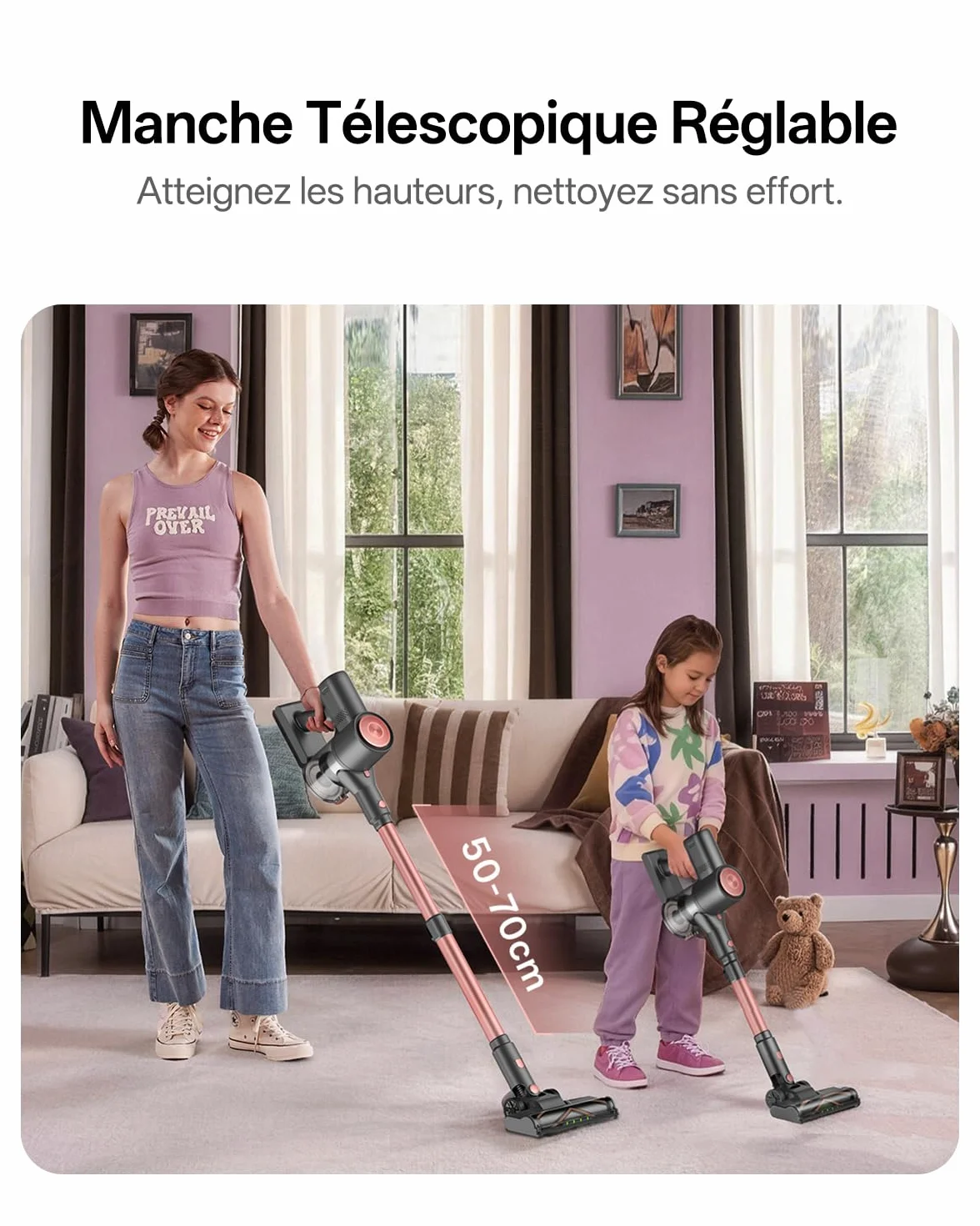 Vexilar V10 Pro Aspirateur Balai sans Fil 50KPa 450W 50 Mins Brosse Anti-Emmêlement