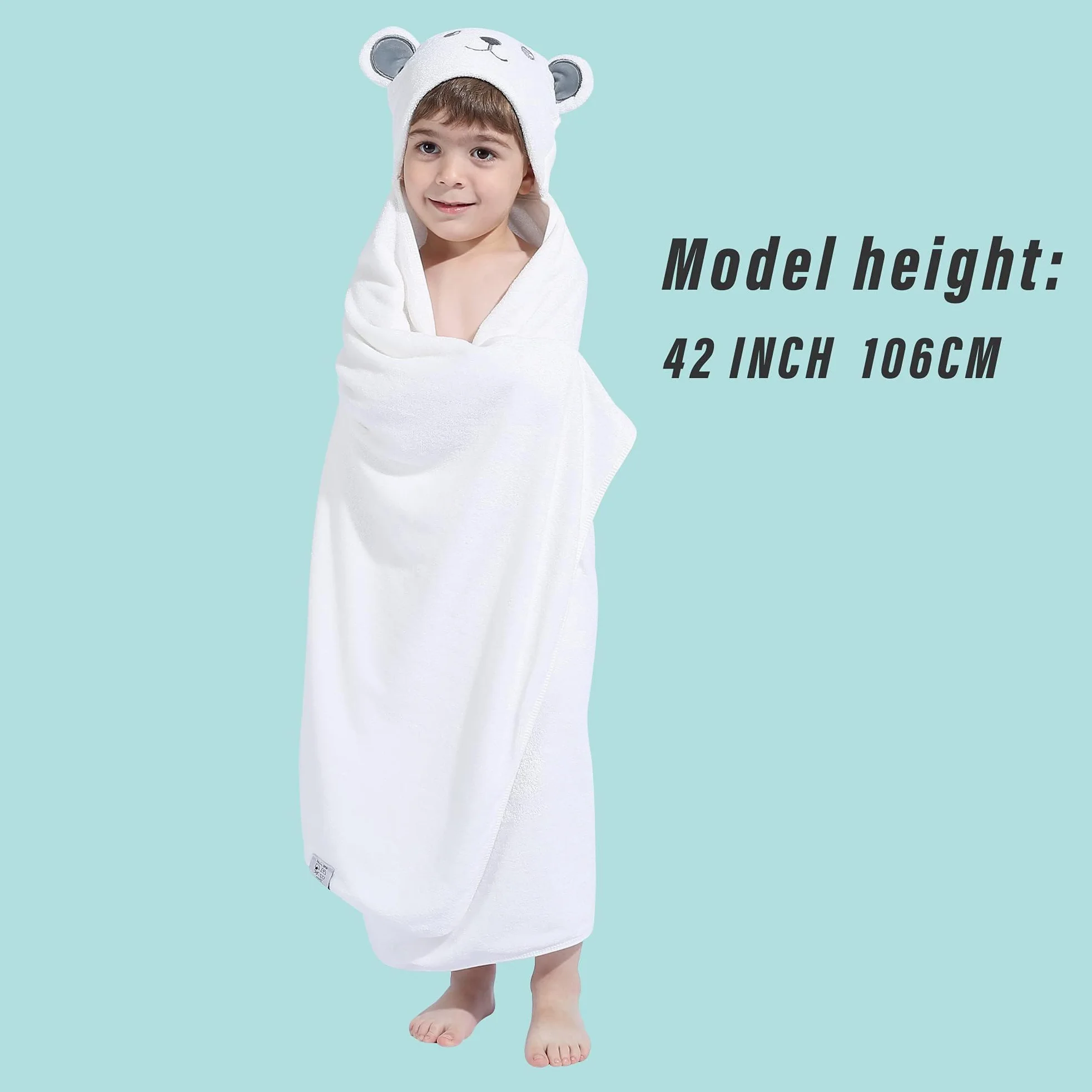Serviette à capuche en bambou pour enfants