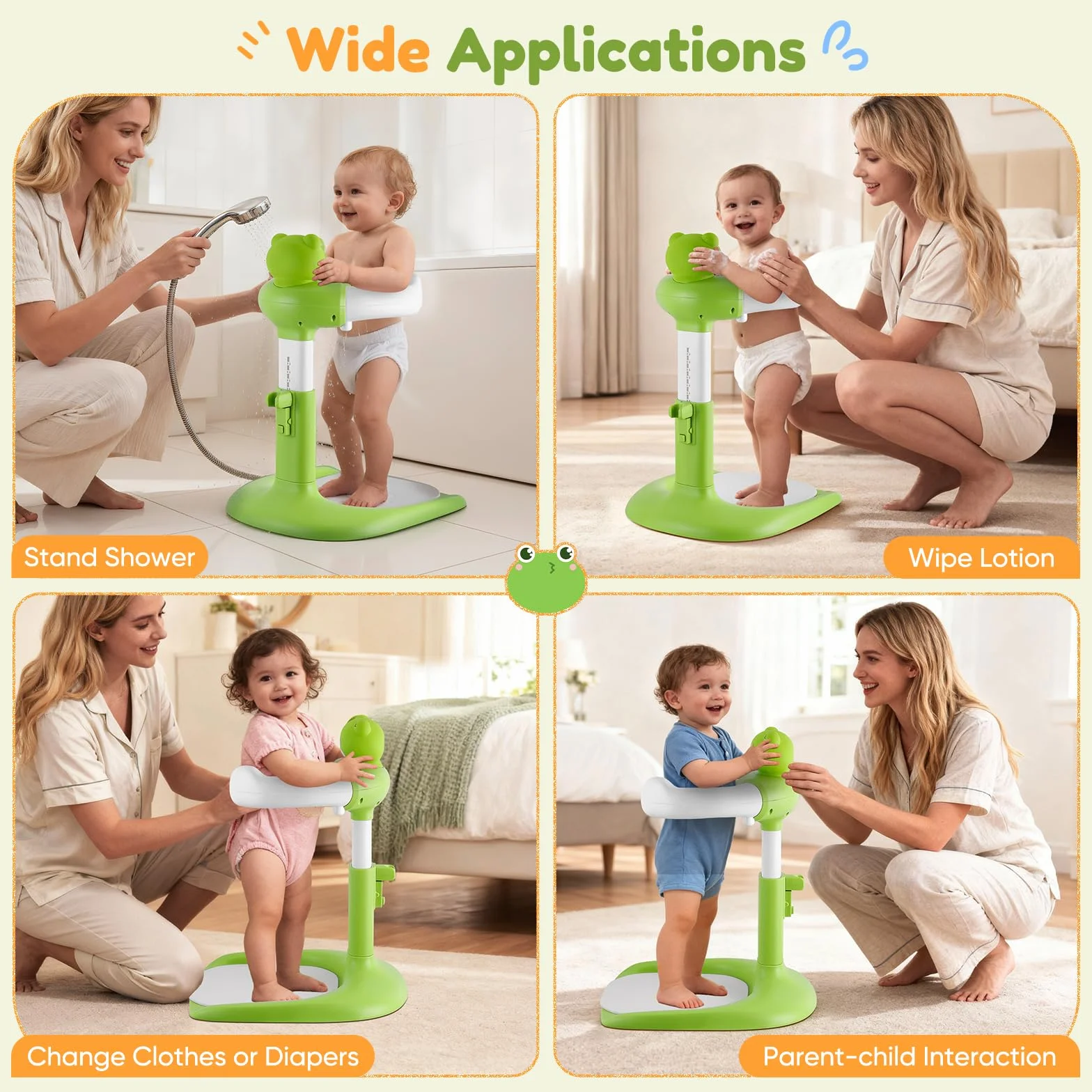 Support de Douche Bébé Debout, Baby Shower Stand Bath pour 6-36 Mois, Tour de Douche Réglable