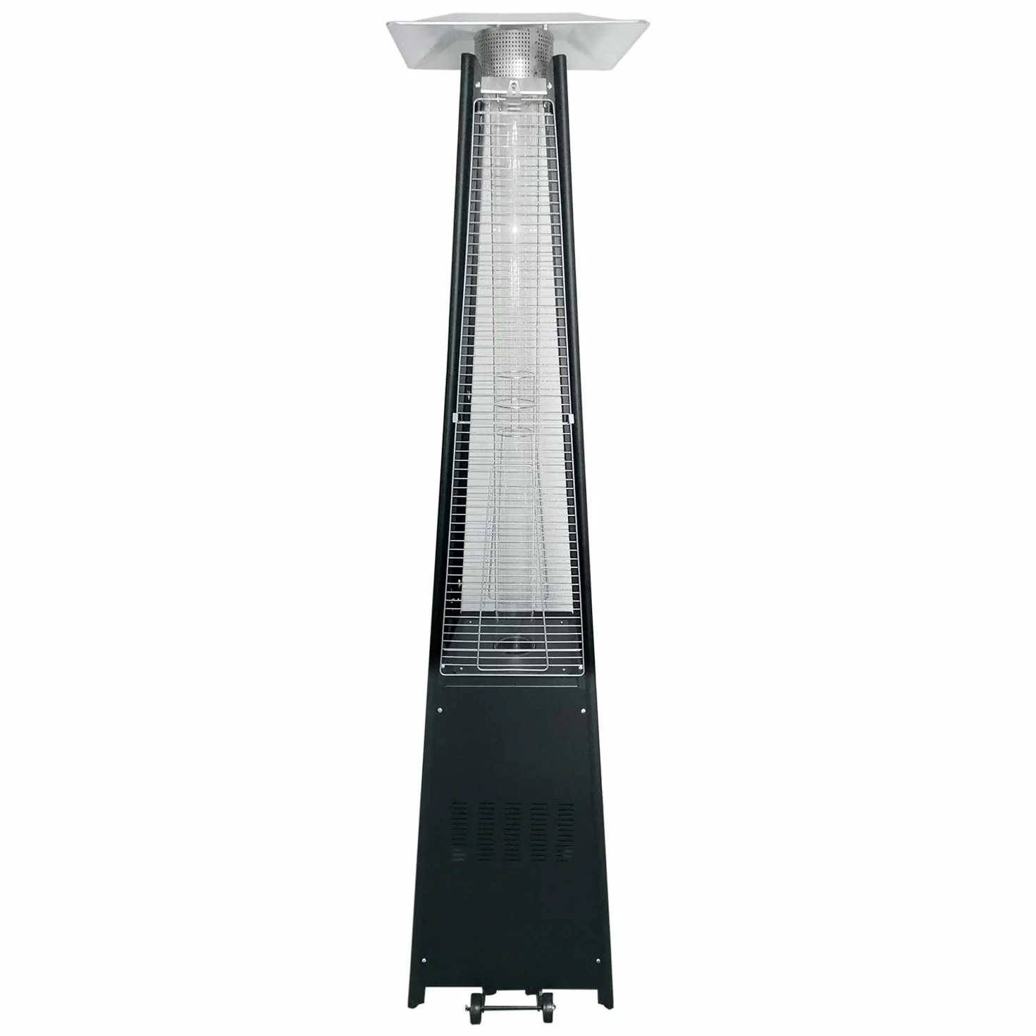 Parasol chauffant au gaz STOCKHOLM 13kW acier noir housse protection