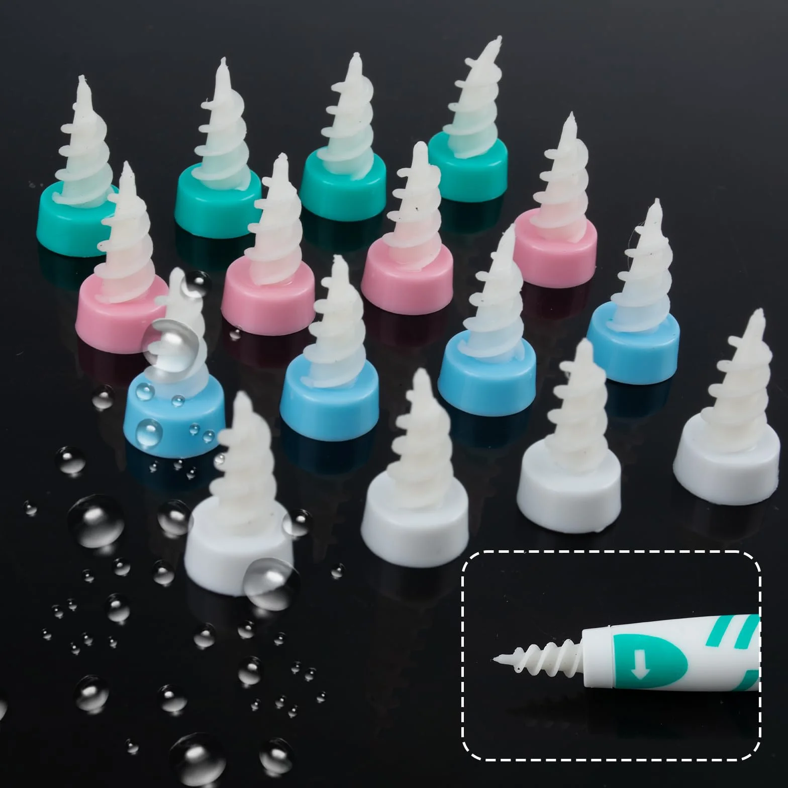 Kit d'extraction du cérumen avec 16 embouts en silicone doux, 6 embouts en acier inoxydable et sac portable