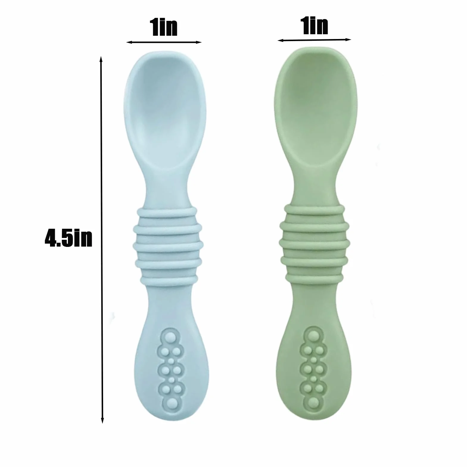PandaEar Lot De 2 Assiettes Bébé En Acier Inoxydable Avec Ventouse Et 2 Cuillères, Set D’Alimentation Pour Bébé Et Tout-Petit, Assiettes Compartimentées Pour La DME, Sans BPA (Bleu/Vert)