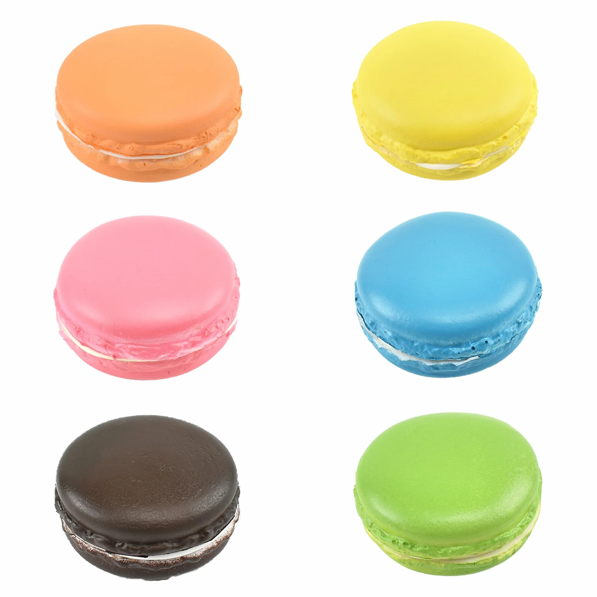 Faux Macaron Artificiel 6 Pièces 5x5x2.5cm Simulation Nourriture Accessoires Photographie