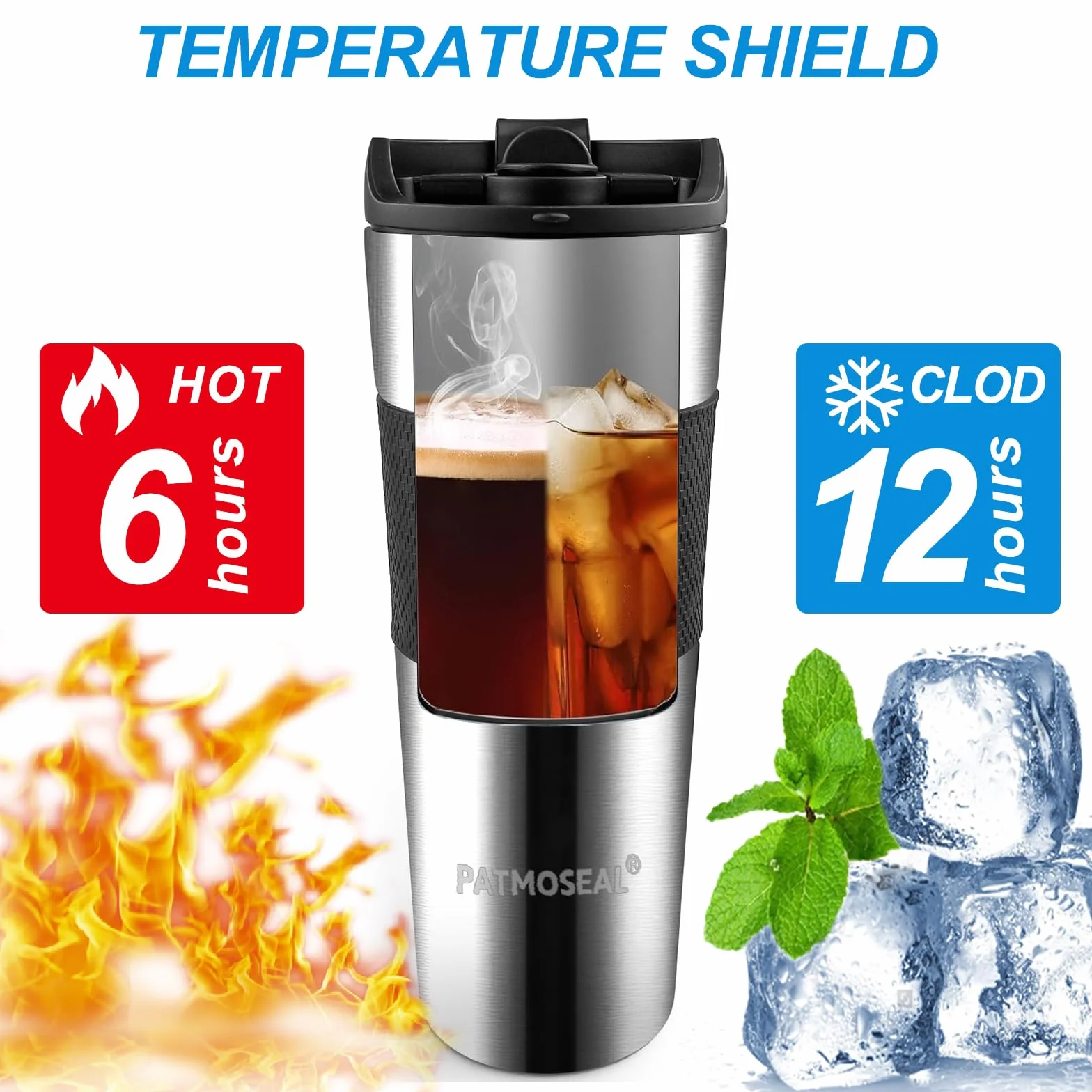 Tasse de voyage isotherme à piston étanche 450 ml argenté – Cafetière portable sous vide 3 tasses