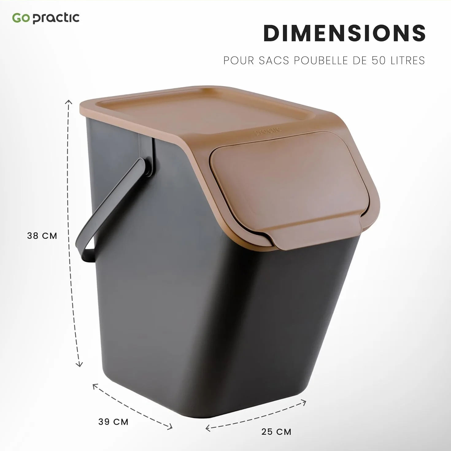 Set de Poubelles de Cuisine 4 Pièces 25L+4.5L Recyclage Biodégradable Conteneur à Déchets
