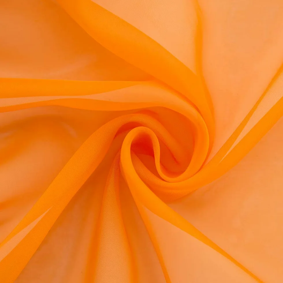 MIULEE 2 Panneaux Rideaux Transparents Fenêtre 140x225cm Orange | Rideaux transparents unis pour fenêtre, tissu lisse élégant adapté au salon et chambre