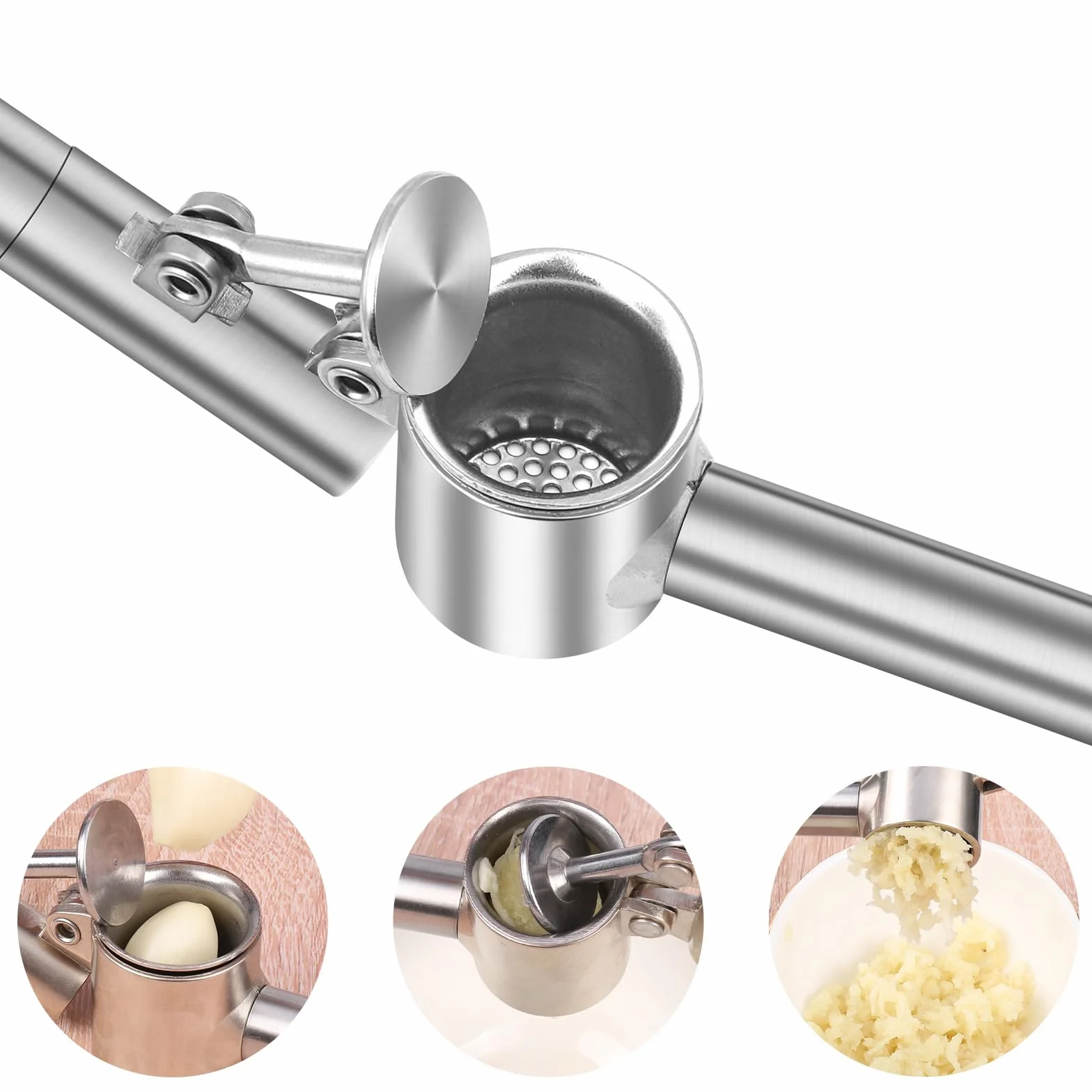 Presse Ail Inox Professionnel, Garlic Crusher, Facile à Presser
