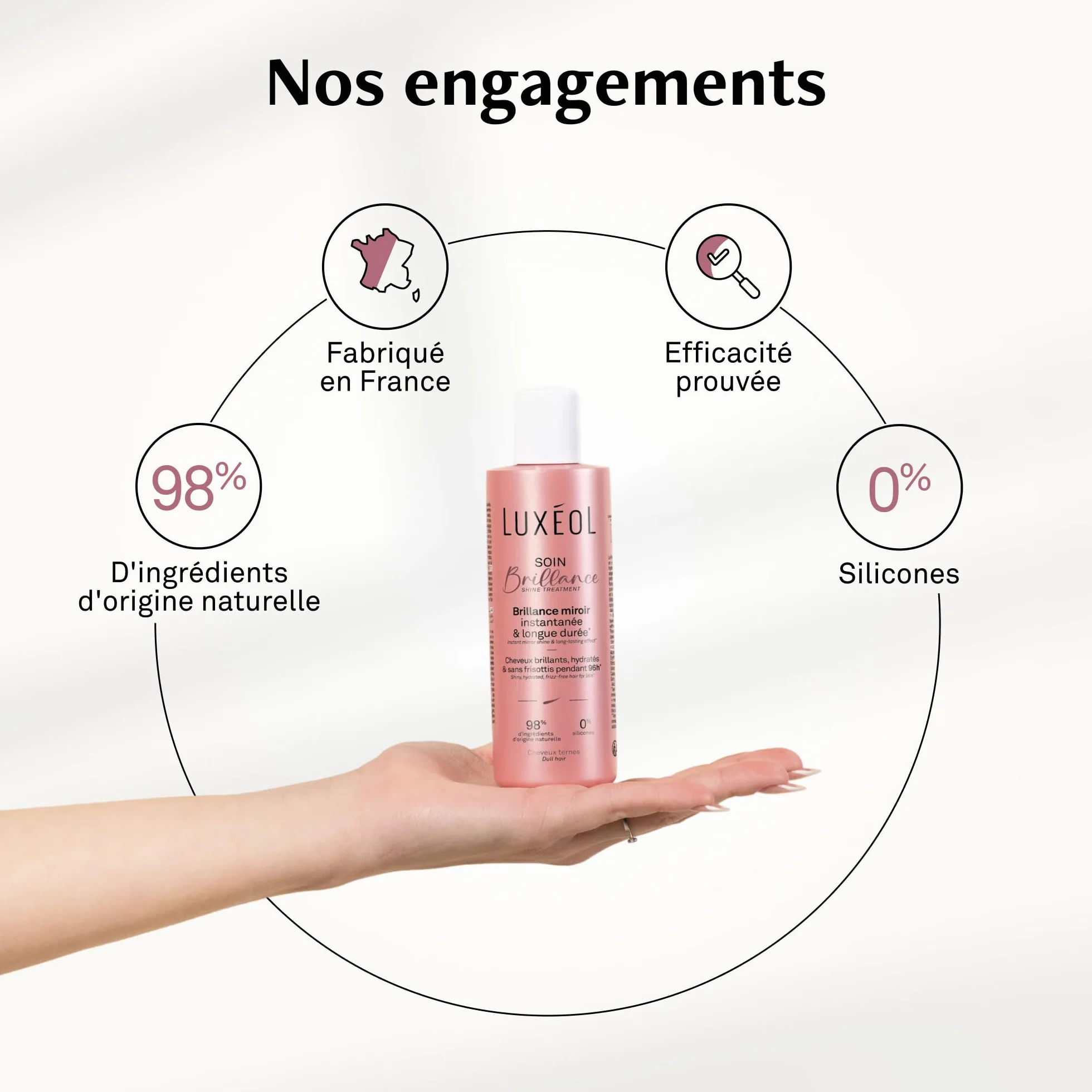 LUXEOL Soin Brillance 200 ml 98% Ingrédients d'Origine Naturelle Fabriqué en France