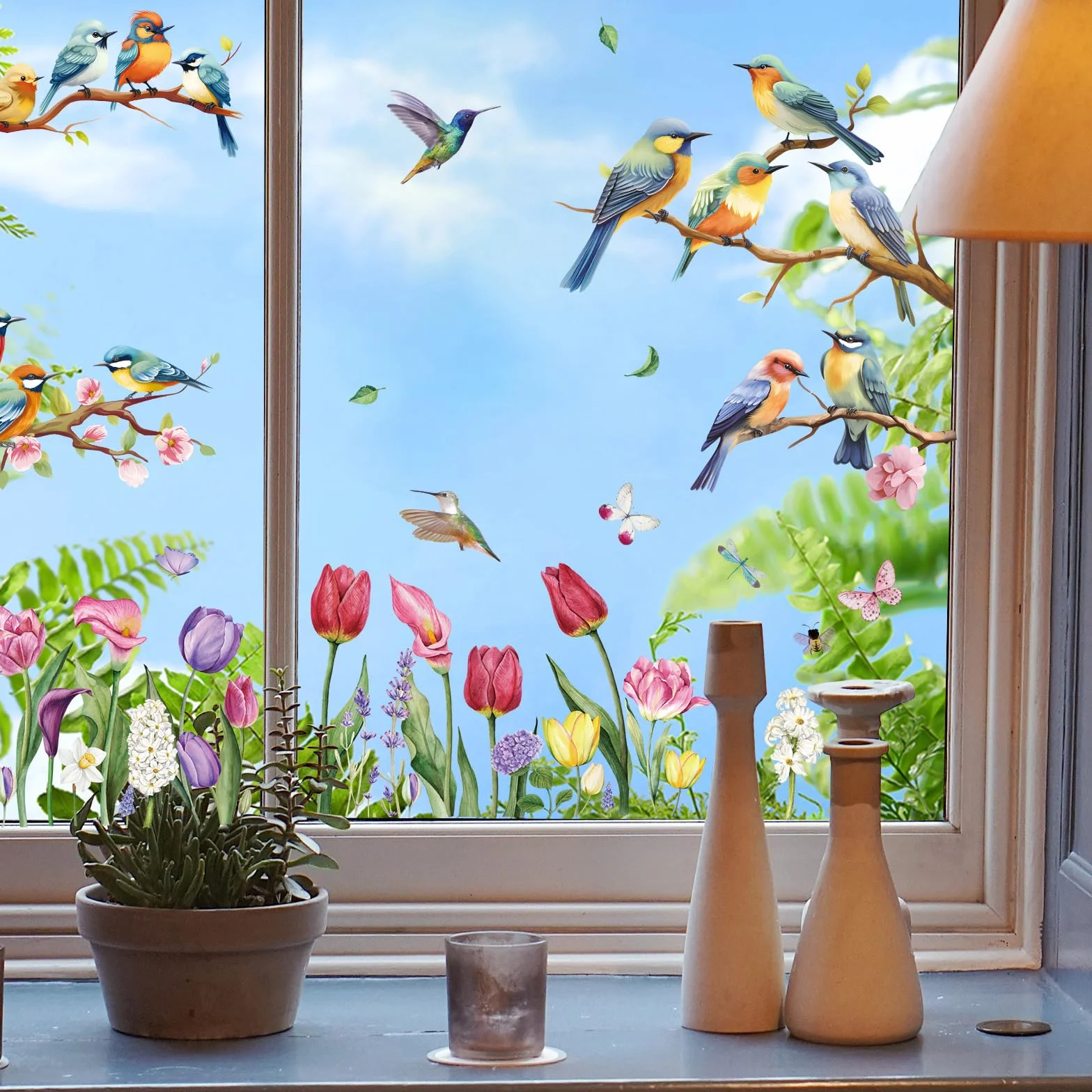 Autocollants de Fenêtre Printemps 76Pcs Hianjoo Anti-Collision Film PVC Décoration
