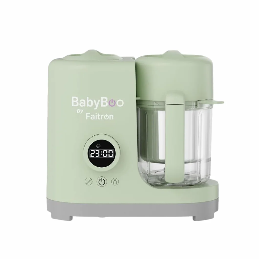 BabyBoo Robot Pappa 7-en-1 Cuisson vapeur mixage 20 min 300 W chauffe-biberon stérilisateur verre Tritan acier inoxydable écran digital