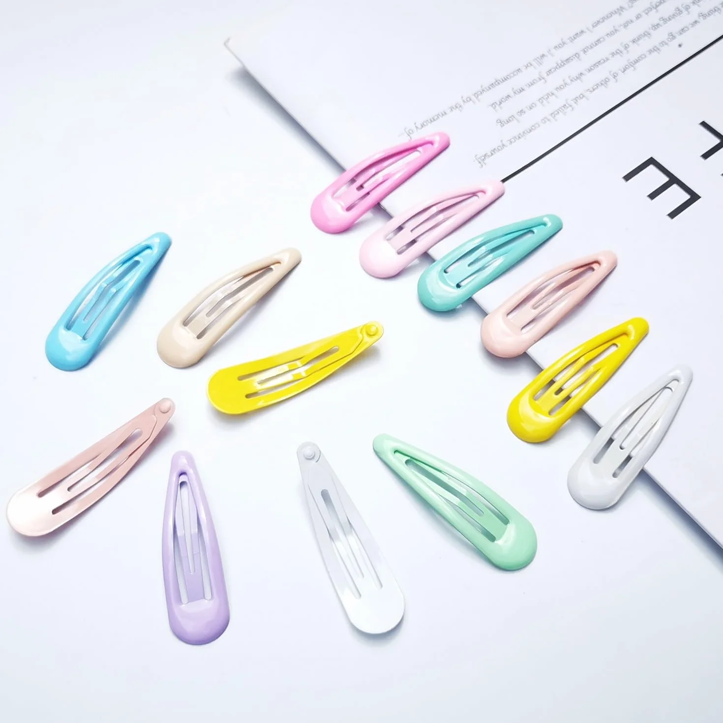Barrettes à cheveux pour fille 5 cm Lot de 40 Couleur bonbon