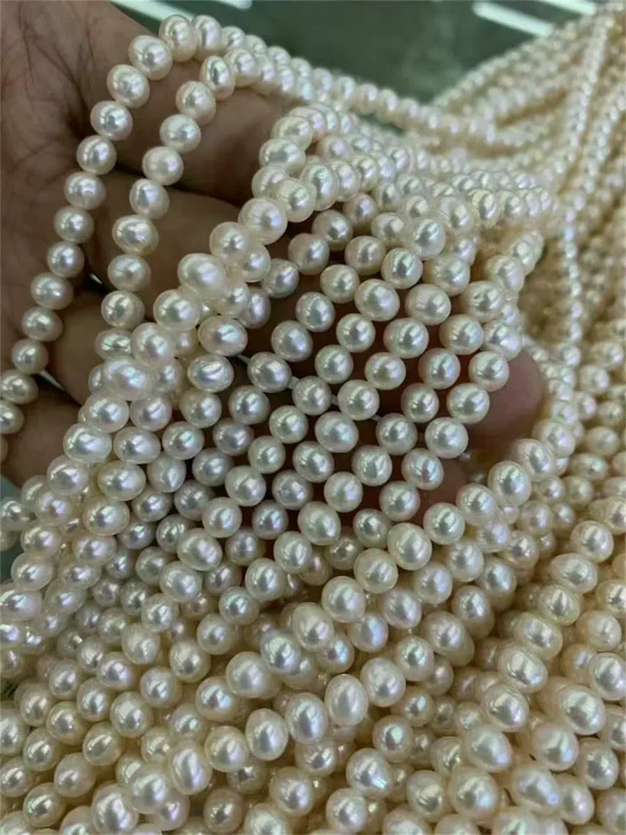 Perles de culture d'eau douce rondes 100% naturelles, perles fines pour la création de bracelets, colliers et boucles d'oreilles - 4A, blanches, rondes, 8,0-8,5 mm, 1 rang