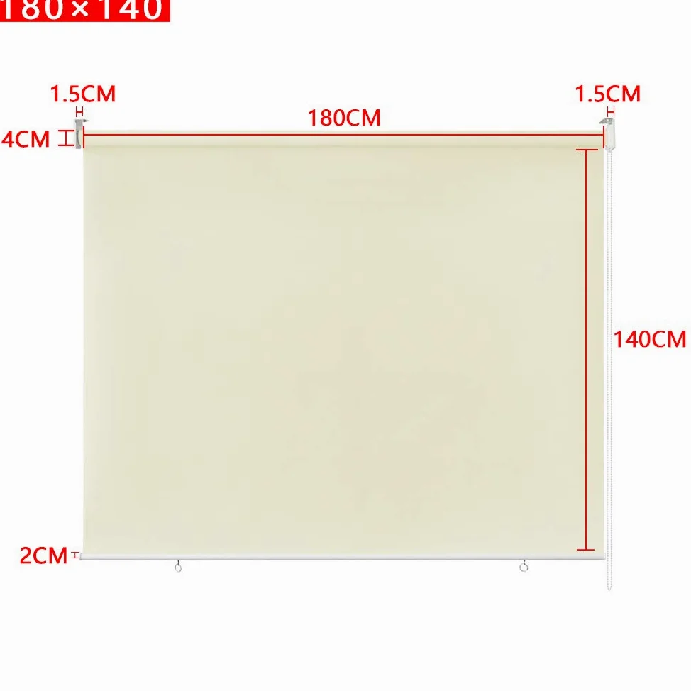 Store extérieur vertical, brise-vue, protection solaire, résistant aux intempéries, Store occultant pour fenêtre et porte (180 x 140 cm, beige)