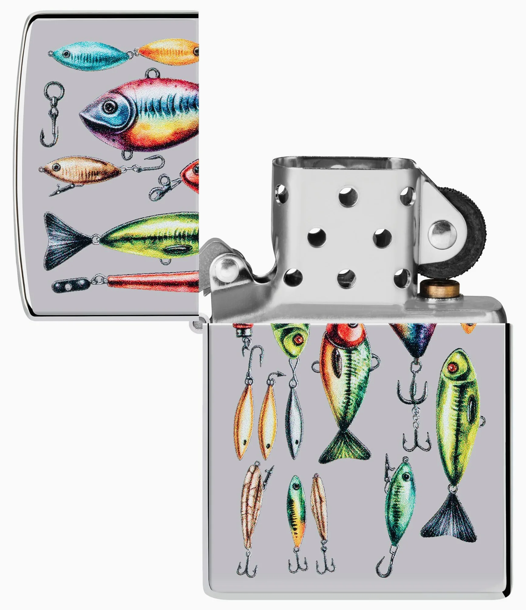 Zippo Briquet Tempête - Fishing Hooks Design - Rechargeable - Coffret Cadeau - Métal - Fabriqué aux USA