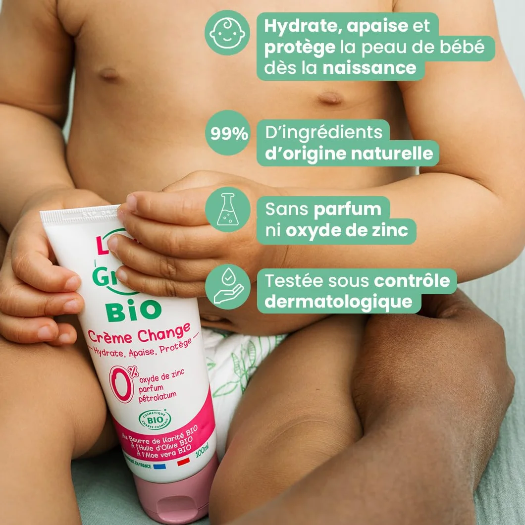 Love & Green Crème change 100ml Fabriqué en France