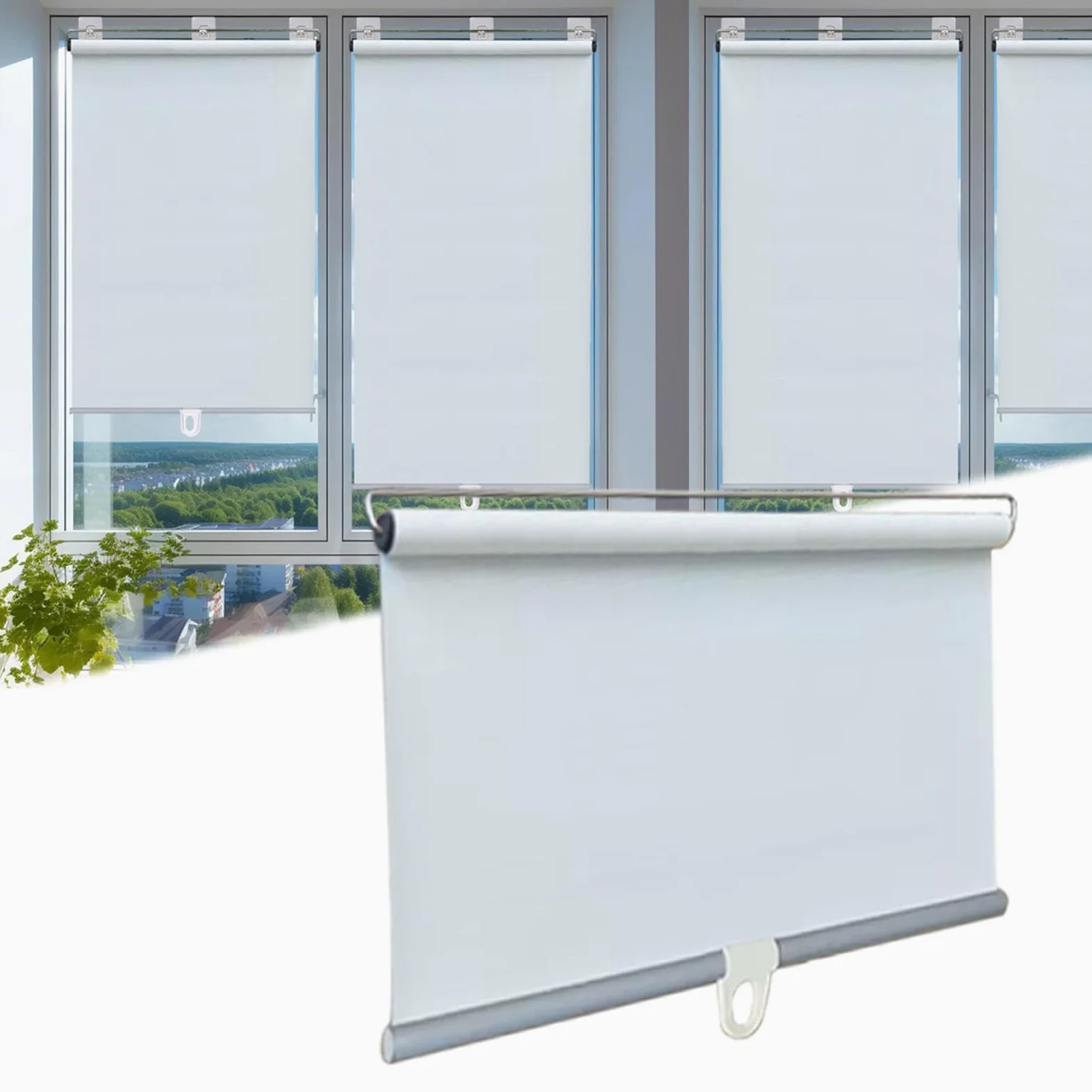 Store occultant à rouleau sans perçage - Portable - Enrouleur - Revêtement de fenêtre temporaire - 140 x 200 cm - Pour la maison et le bureau