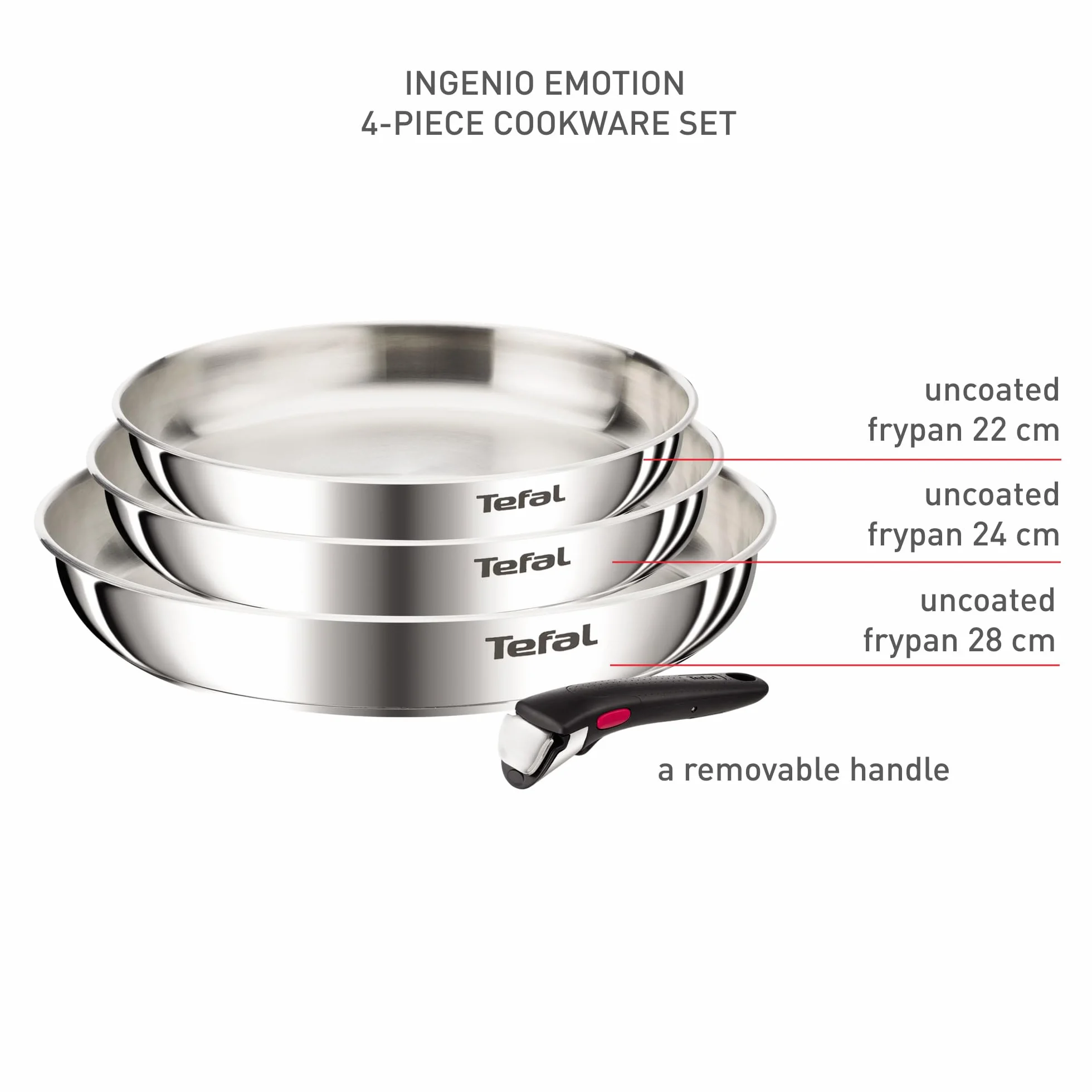 Tefal INGENIO EMOTION Set 4P Inox non revêtu
