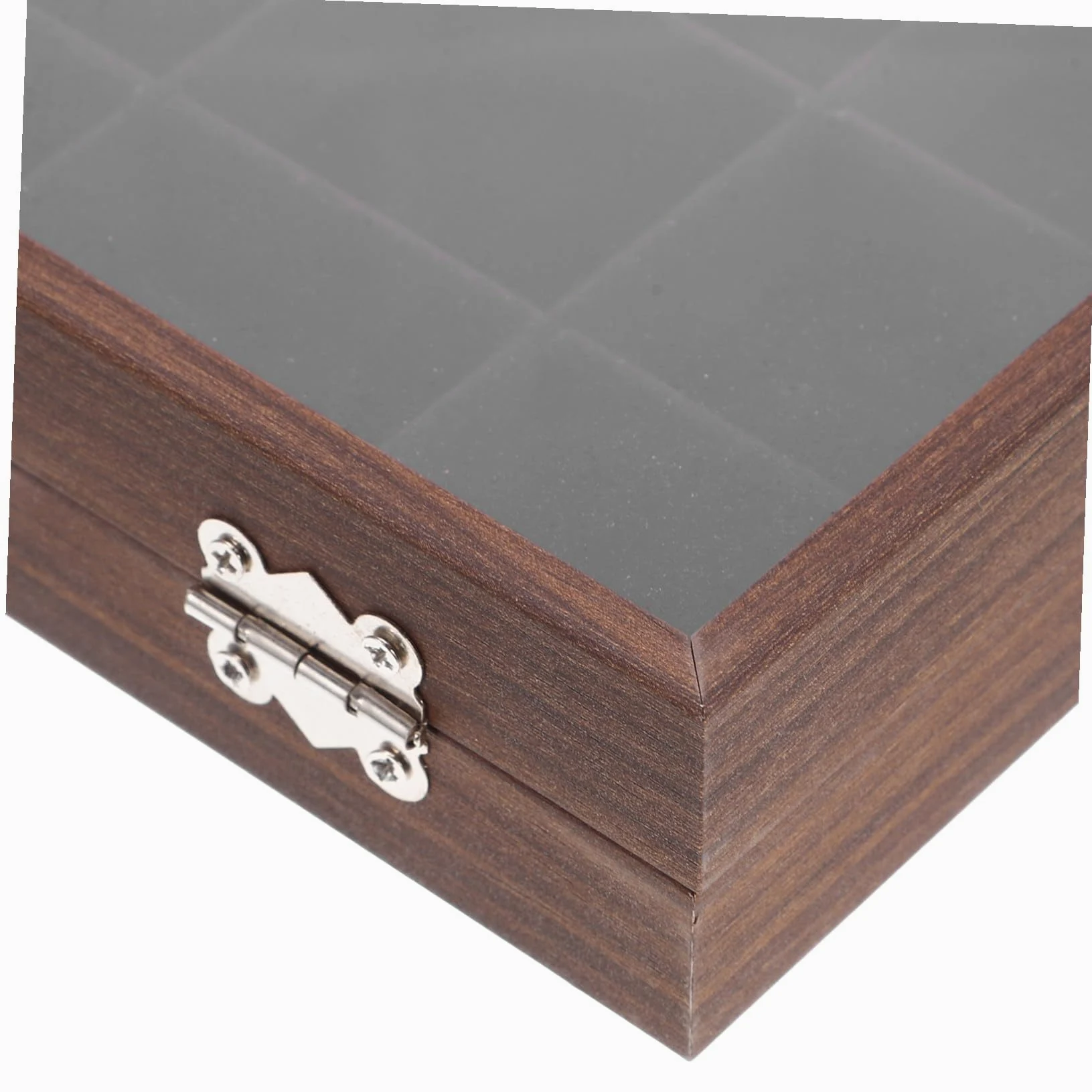 Ipetboom Boîte à Sachets de Thé 30 Compartiments en Verre et Bois Marron avec Couvercle Transparent, Organisateur Élégant pour Rangement Facile la Maison Salle à Manger