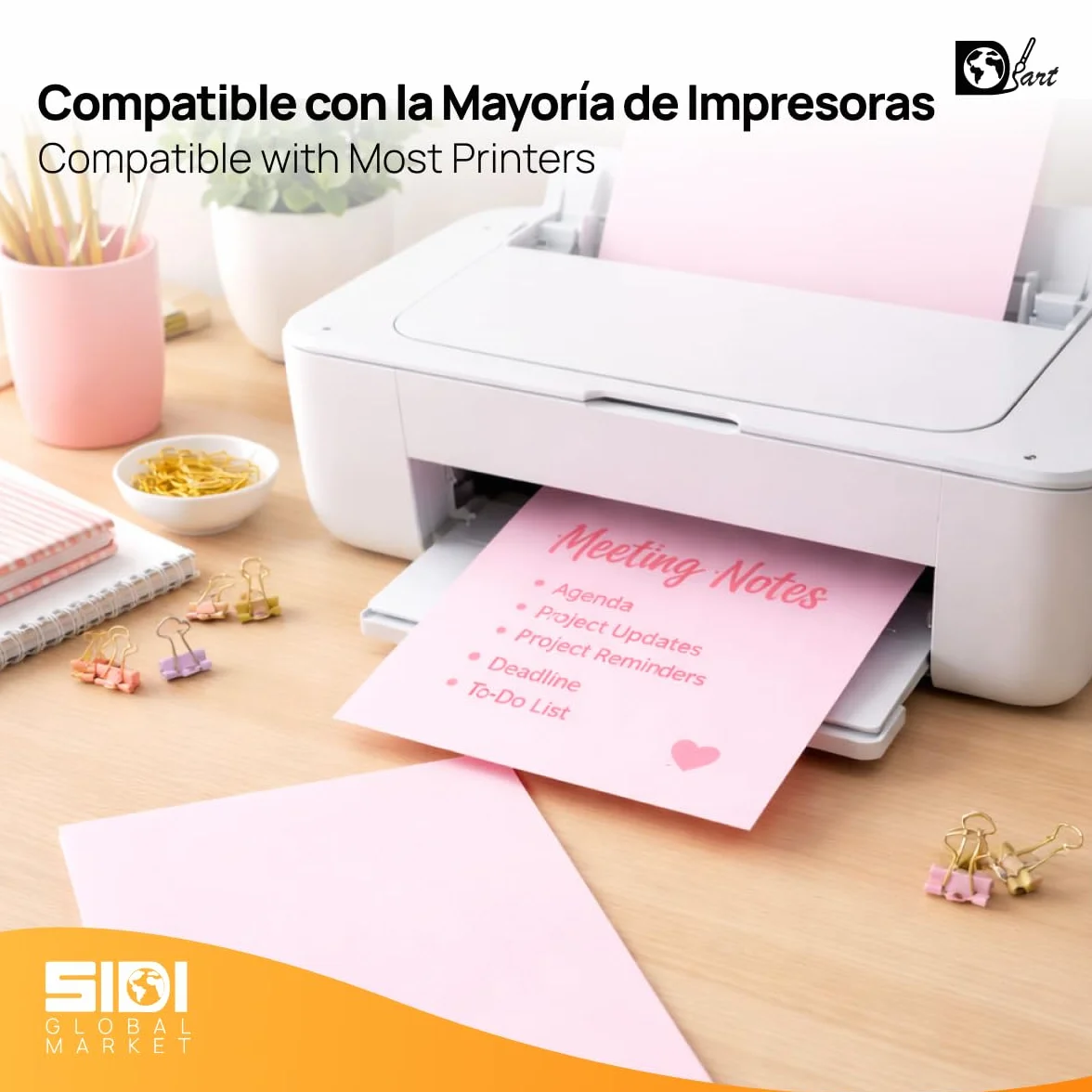 SIDI Papier cartonné A4 Fuchsia 185 g pour Scrapbooking et imprimante jet d'encre et laser