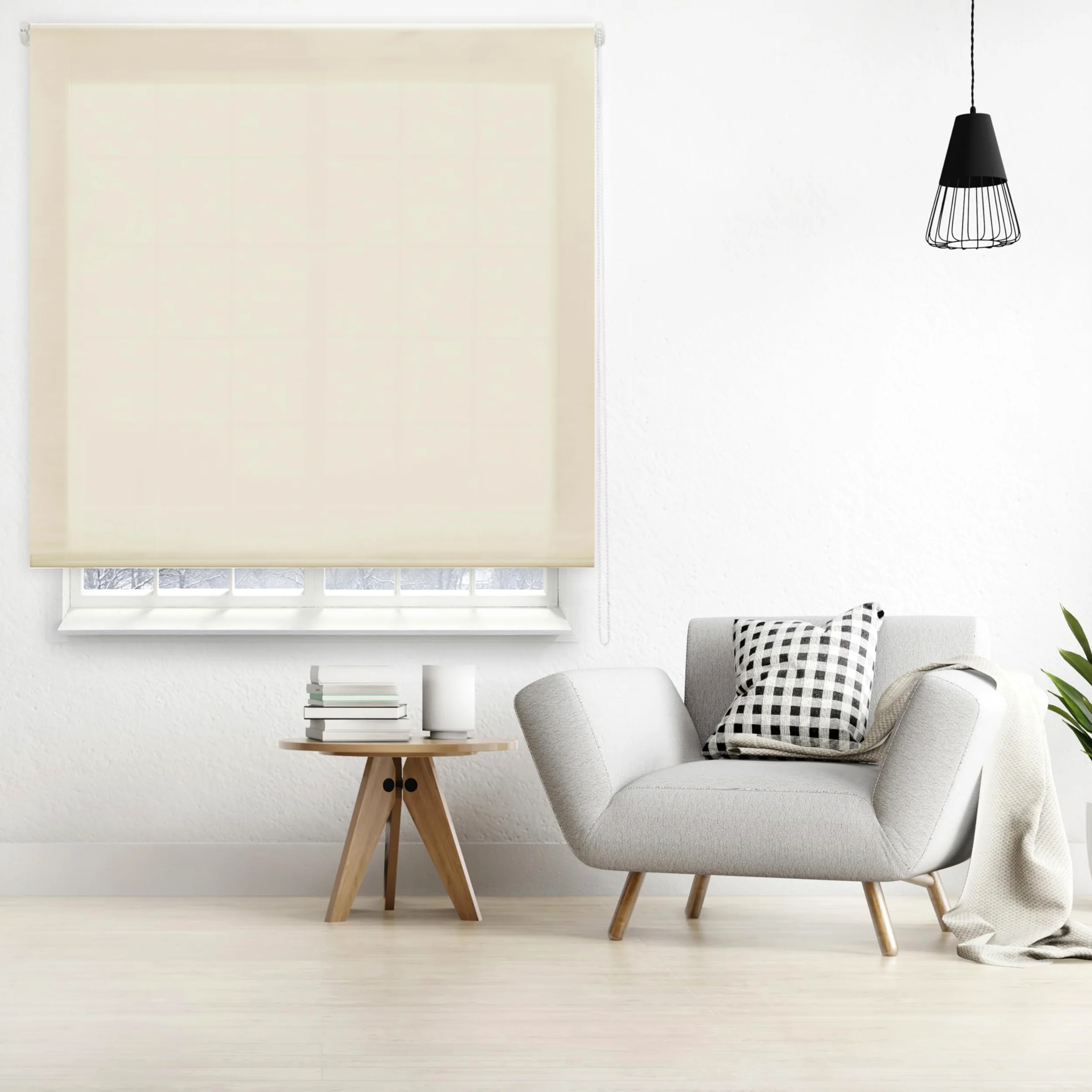 Blindecor Store Enrouleur translucide sur Mesure Store Enrouleur sur Mesure Beige 85 x 250 cm Dimensions du Tissu 82 x 245 cm